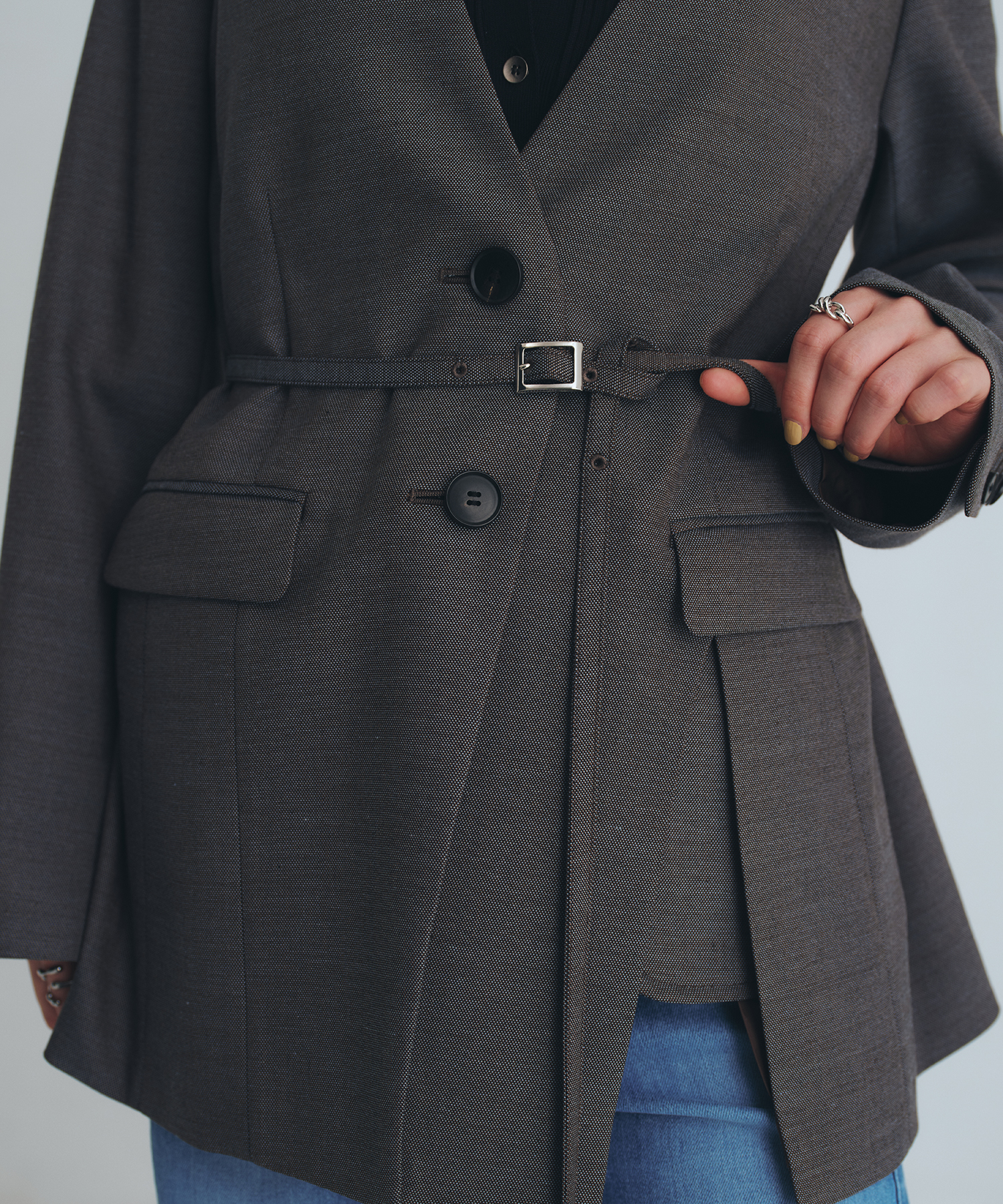 スタンドカラーテーラードジャケット