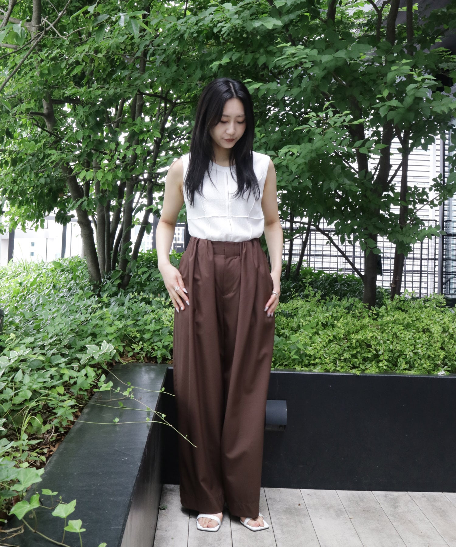 Super140s Summer Wool Relax Trousers
