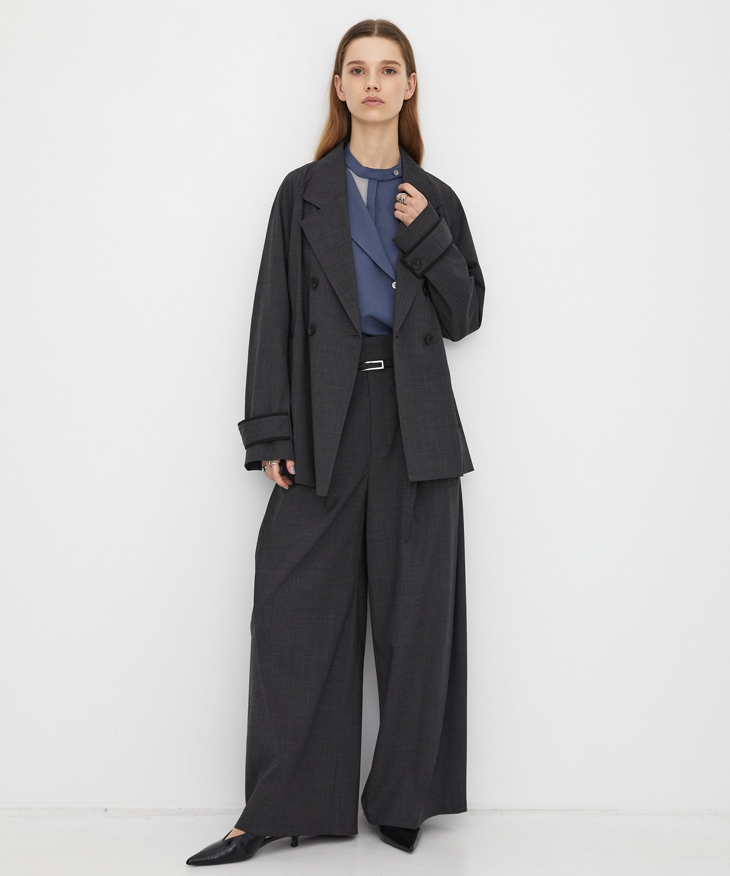 サイドタックプレスワイドパンツ