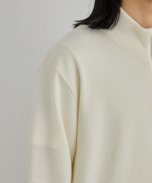 〈残りわずか〉18Gウールミラノリブハーフジップニット