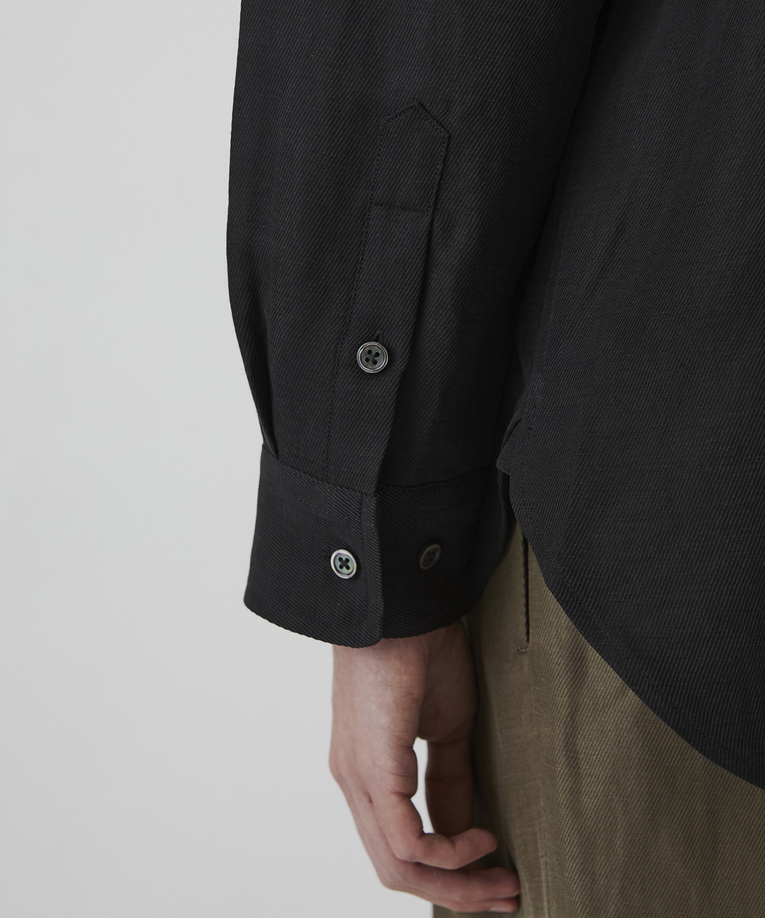 VINTAGE SILK LINEN グランパシャツ