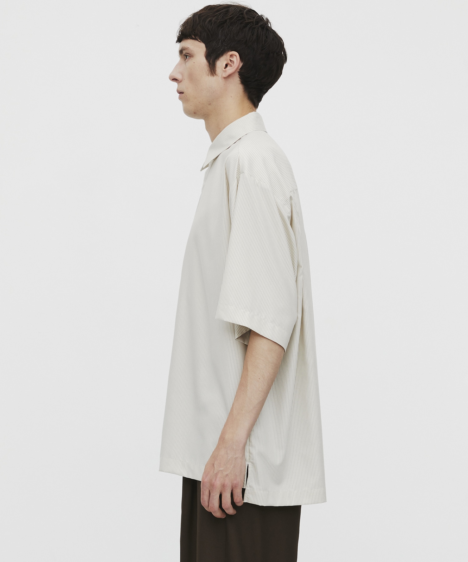 〈WEB限定〉DRY RAYON ストライプショートスリーブシャツ
