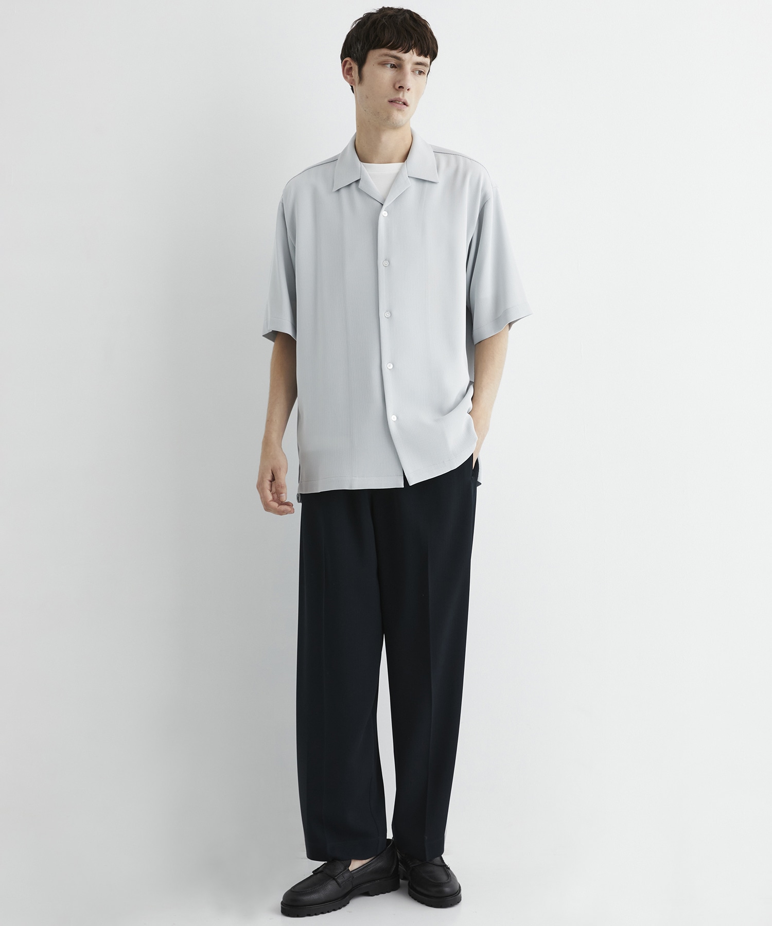 COLD DRY PLEATS オープンカラーシャツ