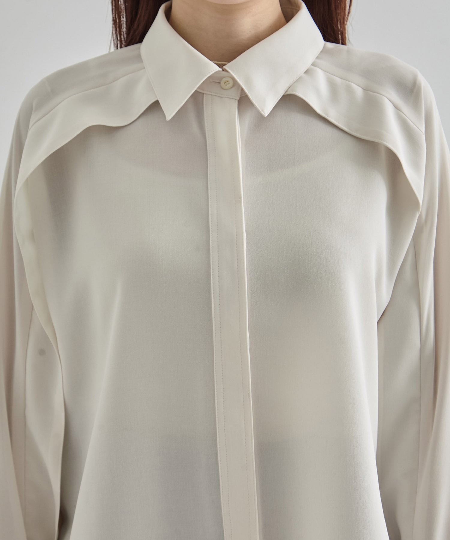 Cape Detail Sheer Over Shirt