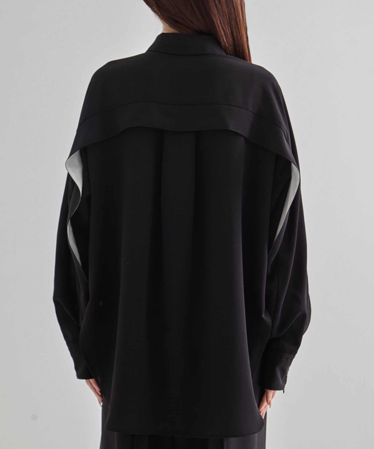 Cape Detail Sheer Over Shirt