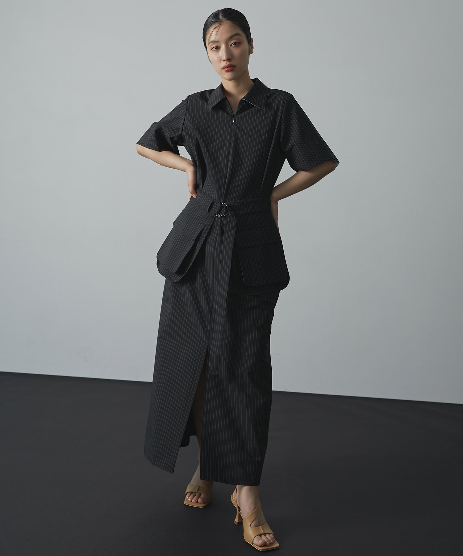 Cargo Belted Shirt Dress