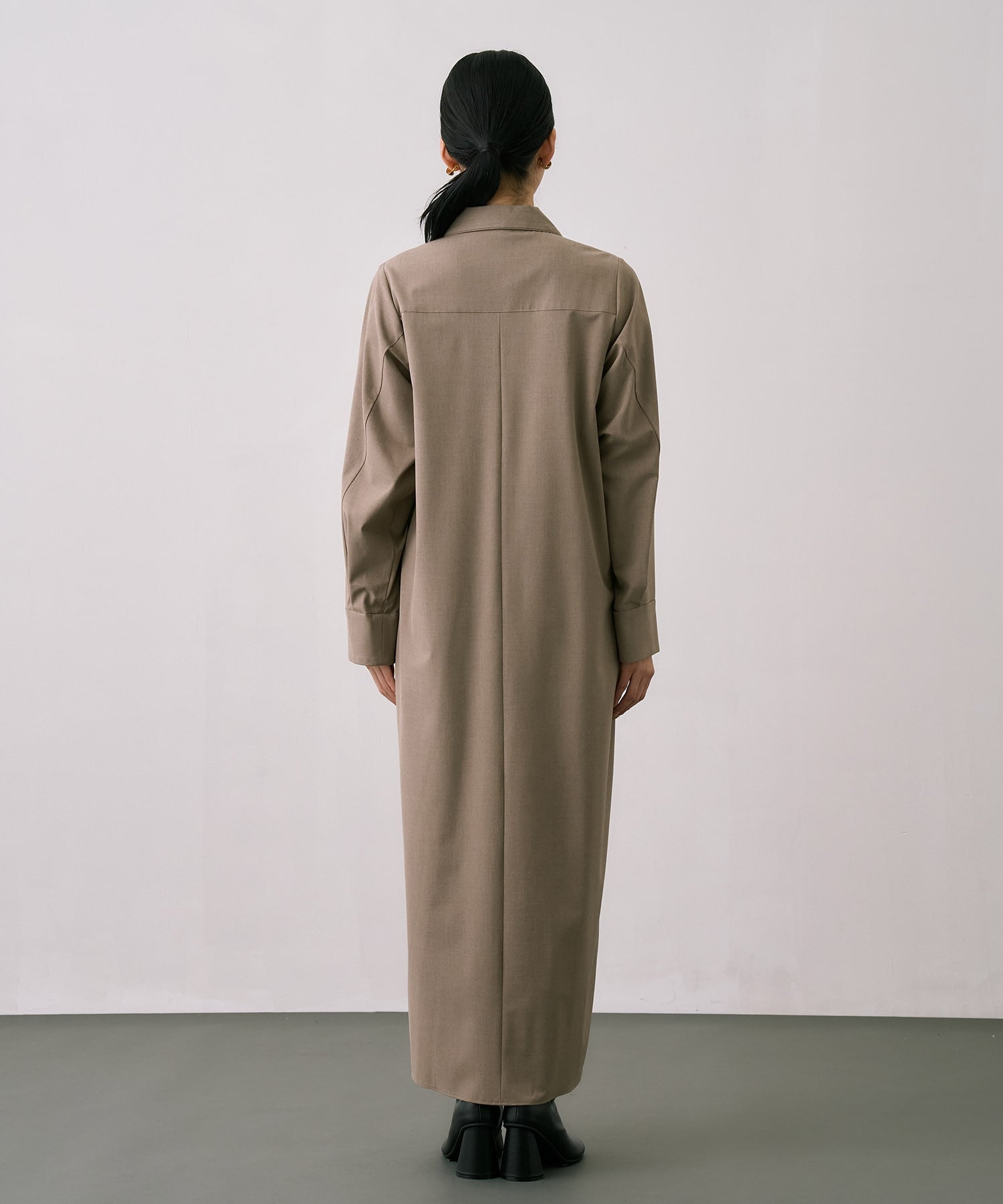 Scarf Wrapped Shirt Dress