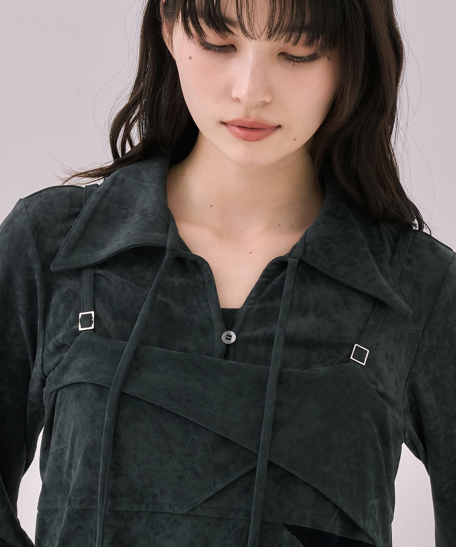 ツイストベロアキャミワンピース