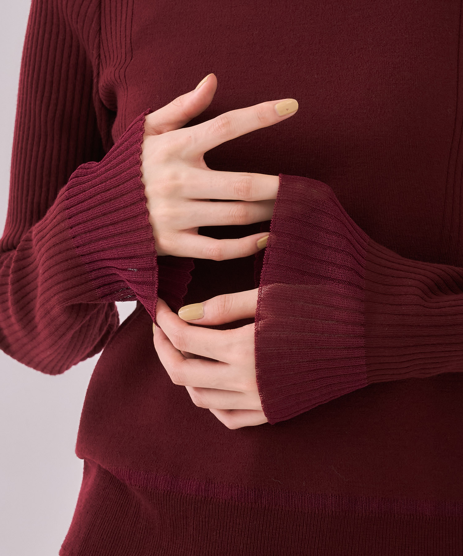 クリアコンビVネックニットプルオーバー