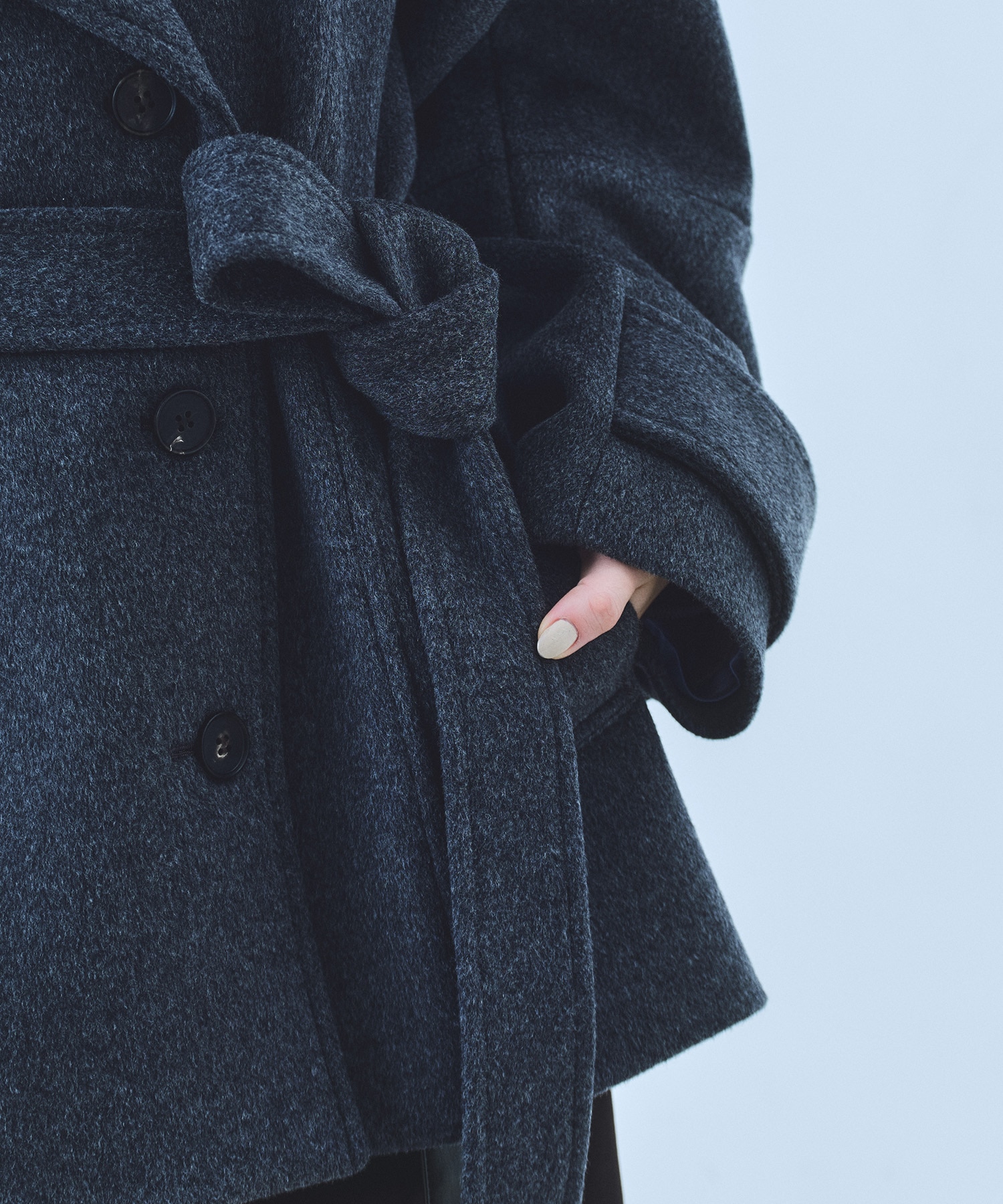 SUPER140ラペルショートコート