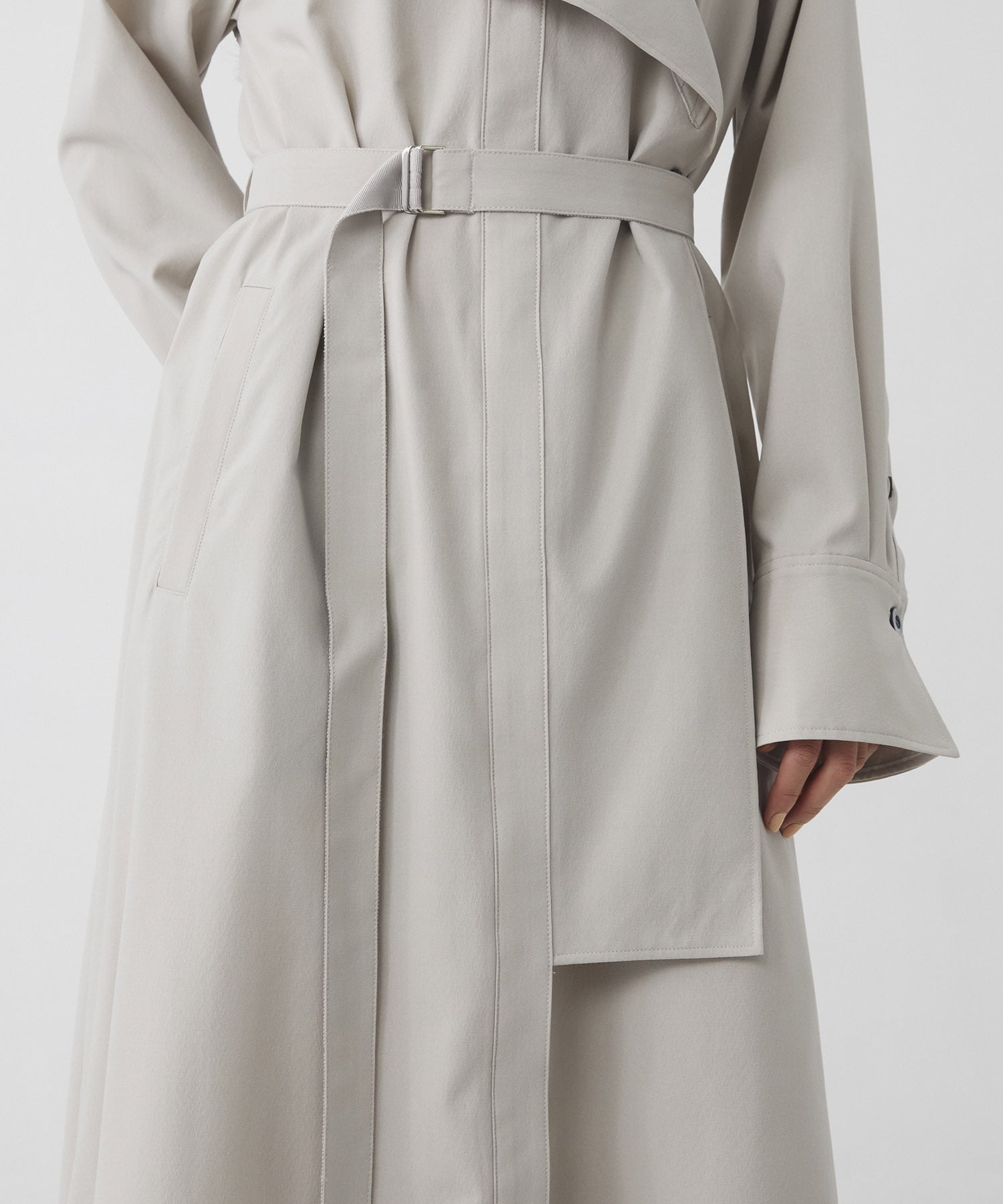 スタンドカラーラペルシャツワンピース