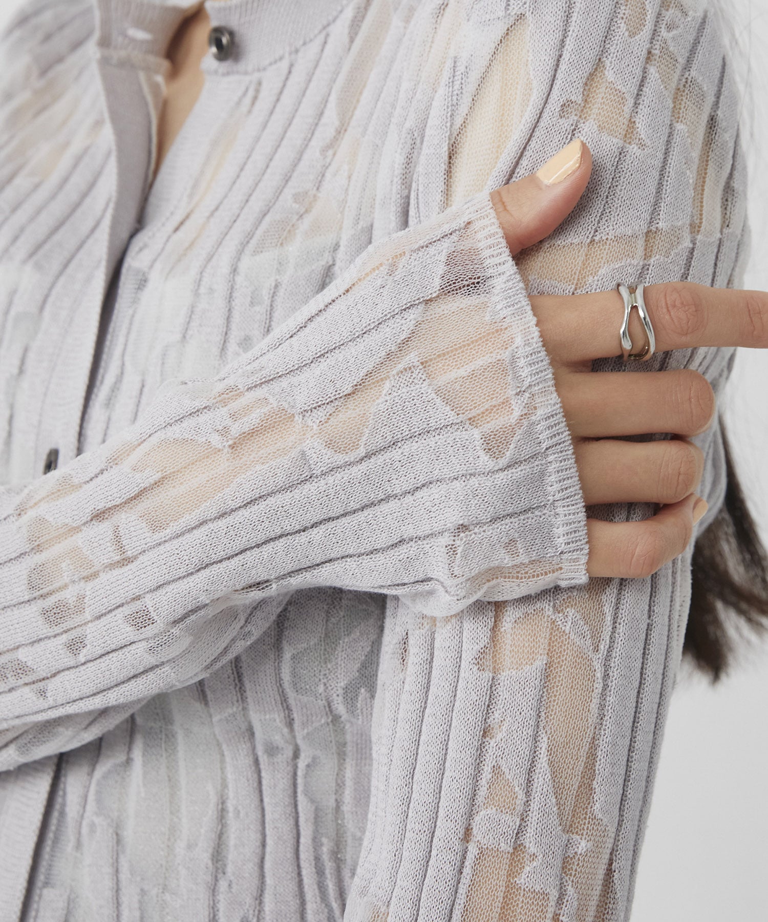 オパールニットカーデプルオーバー