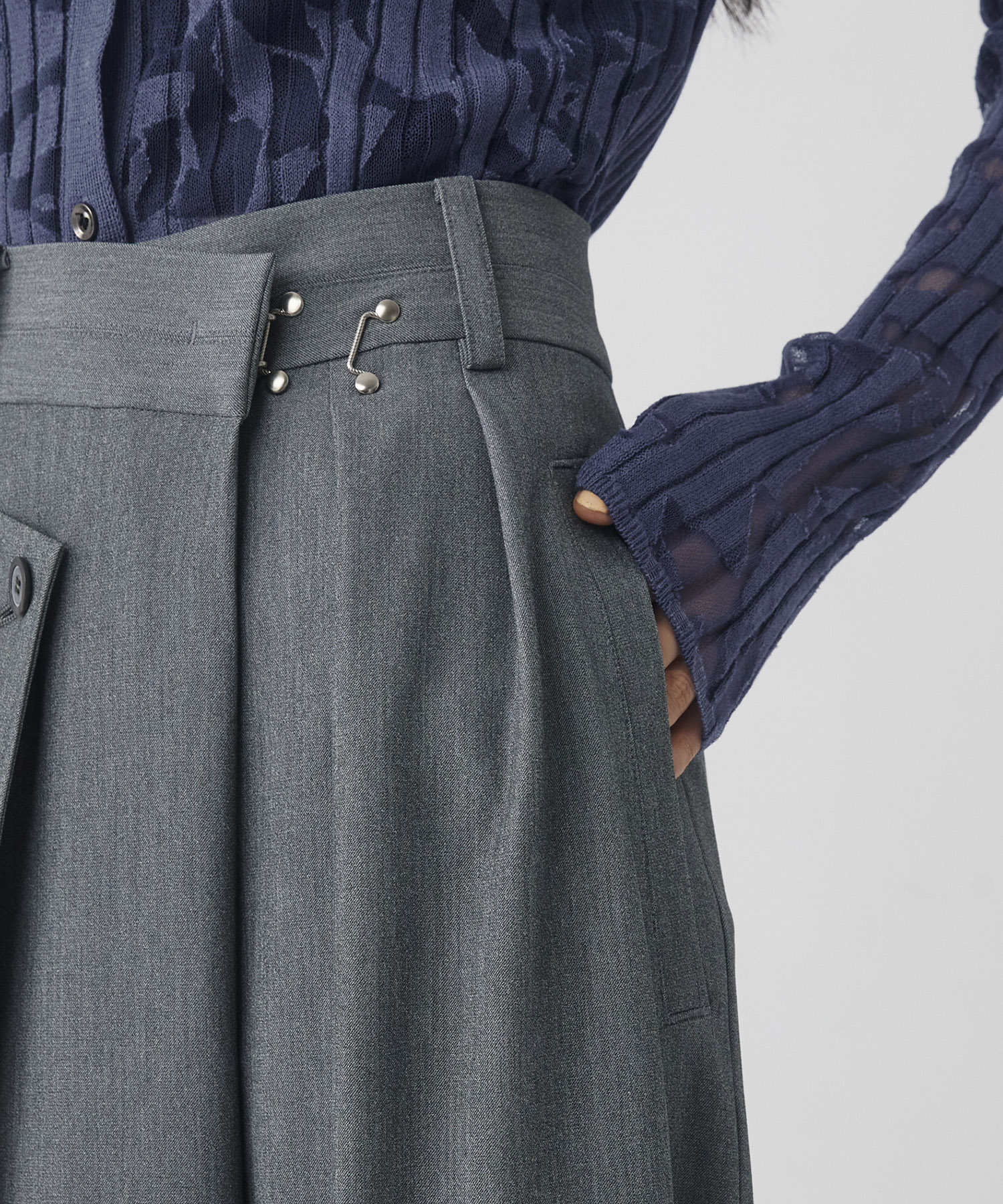 アシメタックホックワイドパンツ