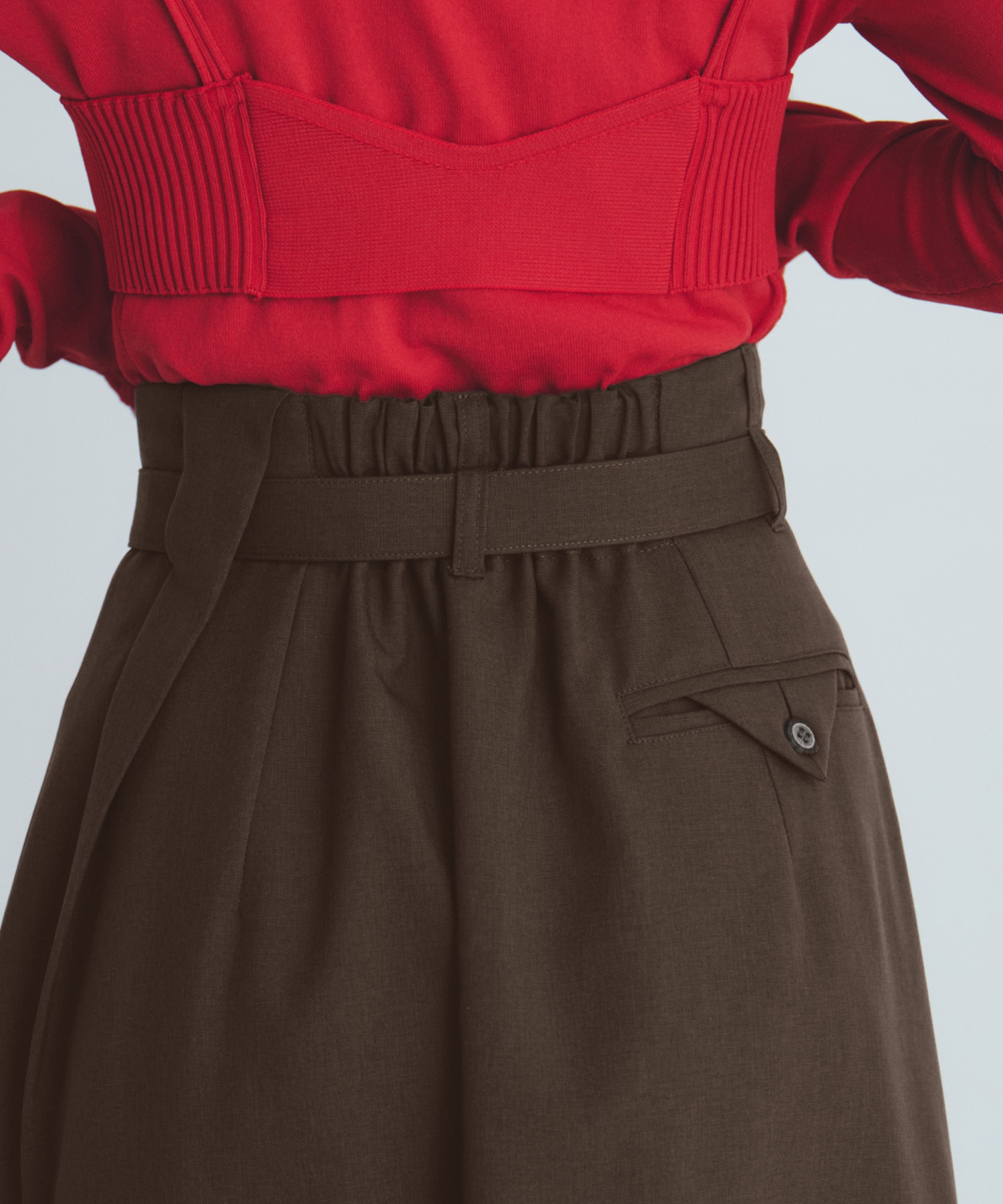 スラントタックホールアシメフレアスカート