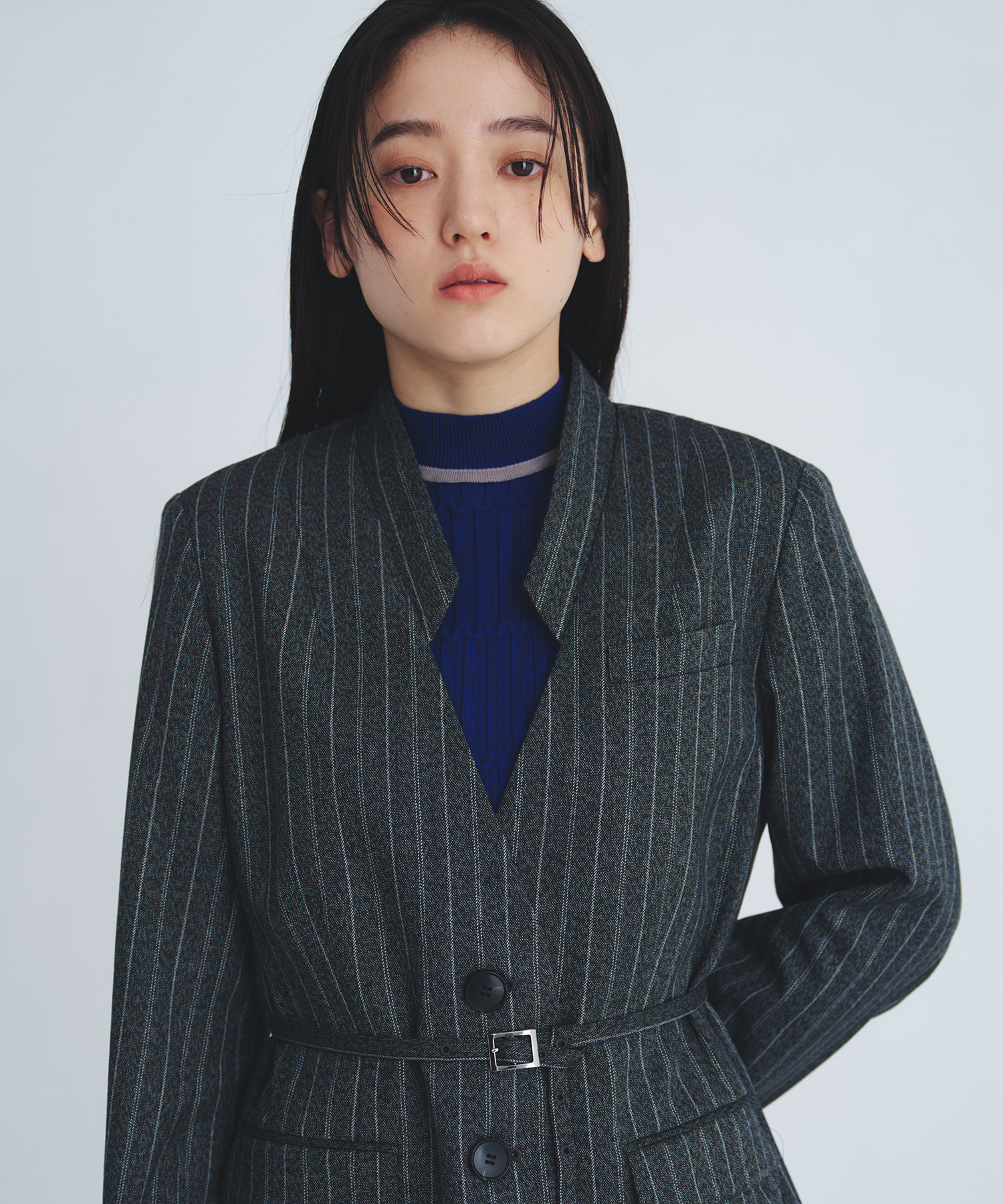 スタンドカラーテーラードジャケット