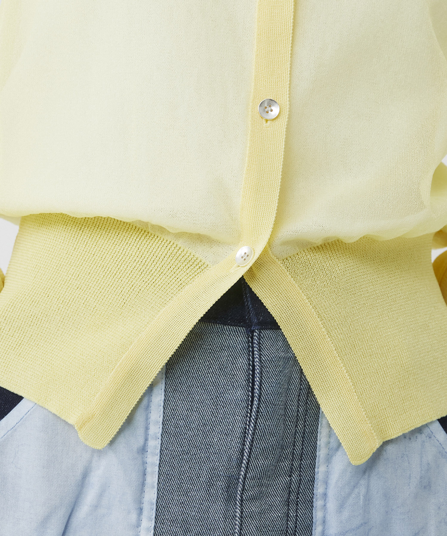 シアースリーブキュプラニットカーデ