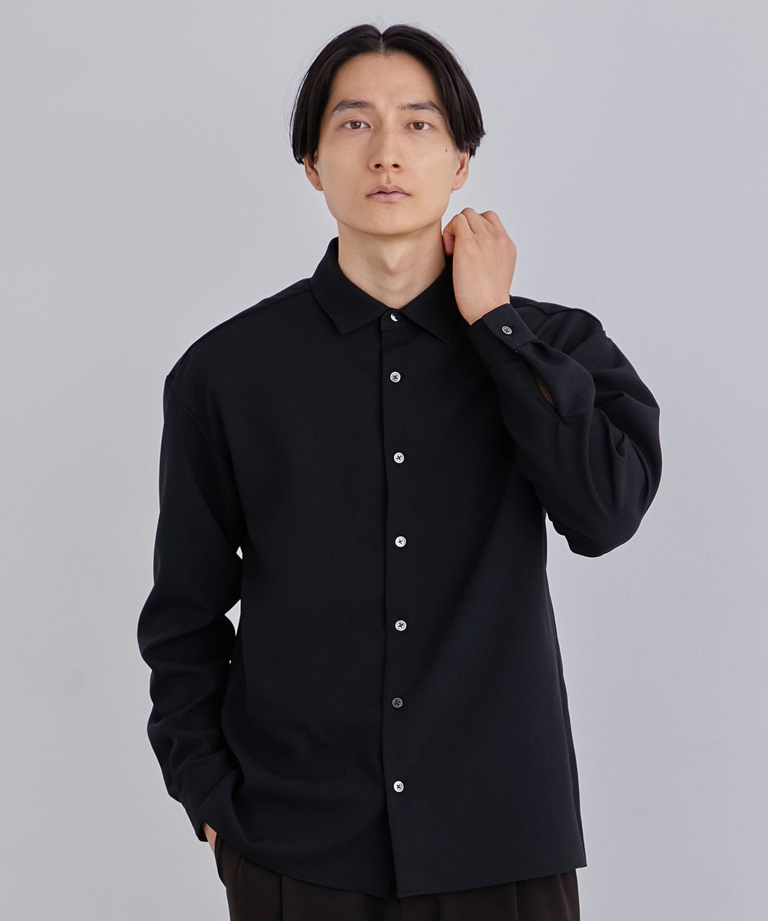 ウール オンブレチェックシャツ(1 BLACK): : メンズ｜UNITED TOKYO 