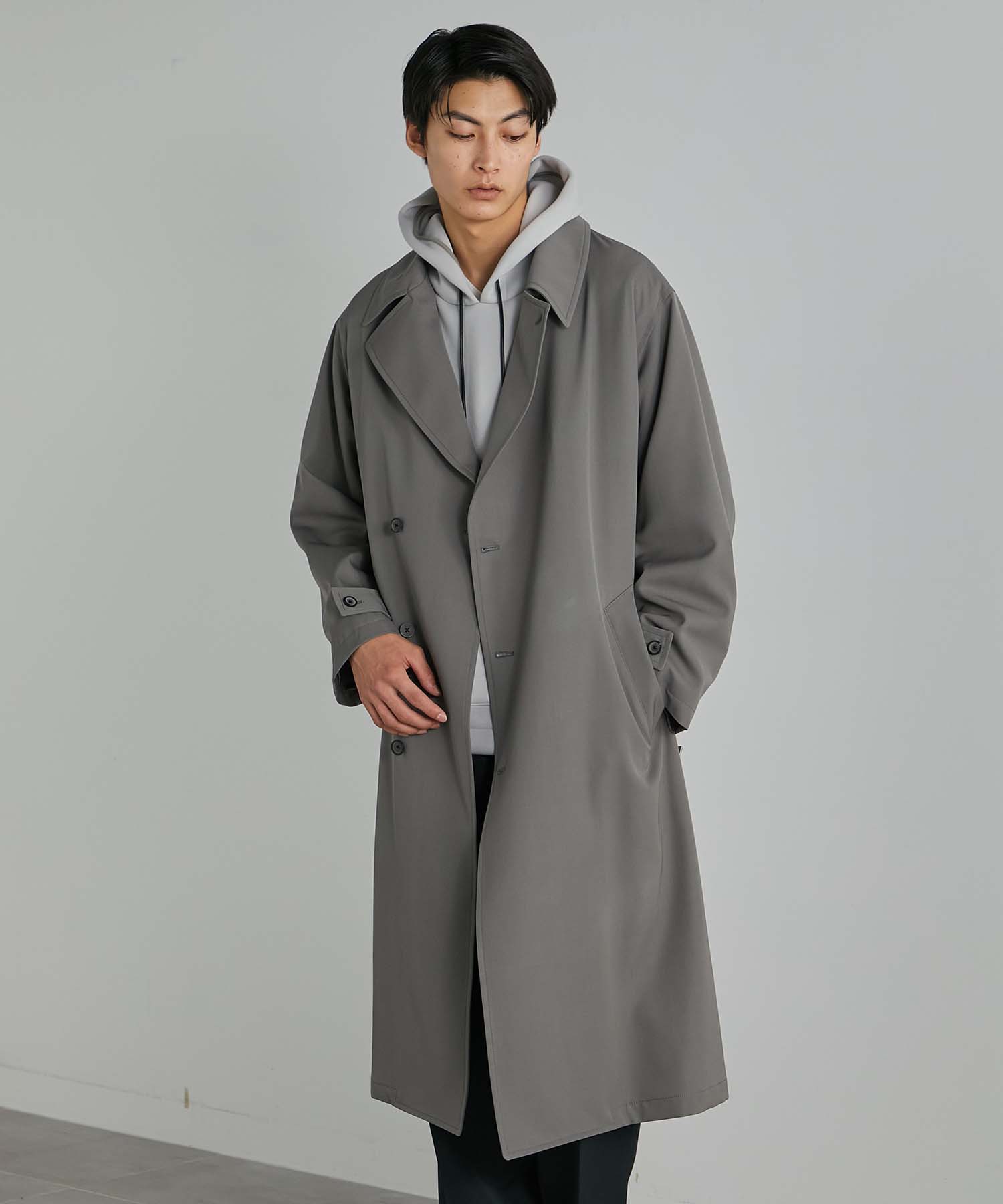 VISTO WOOL 2WAY トレンチコート(1 LIGHT GREY): : メンズ｜UNITED