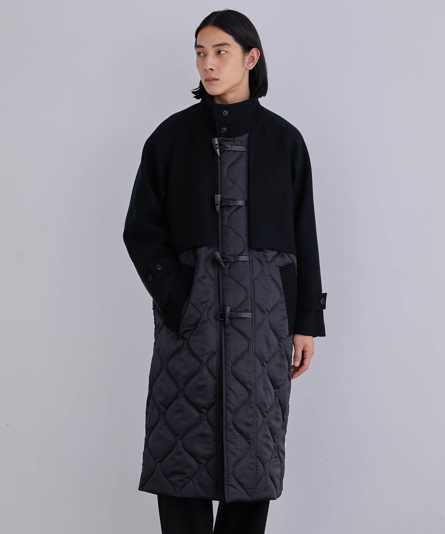 Quilt stand duffel coat