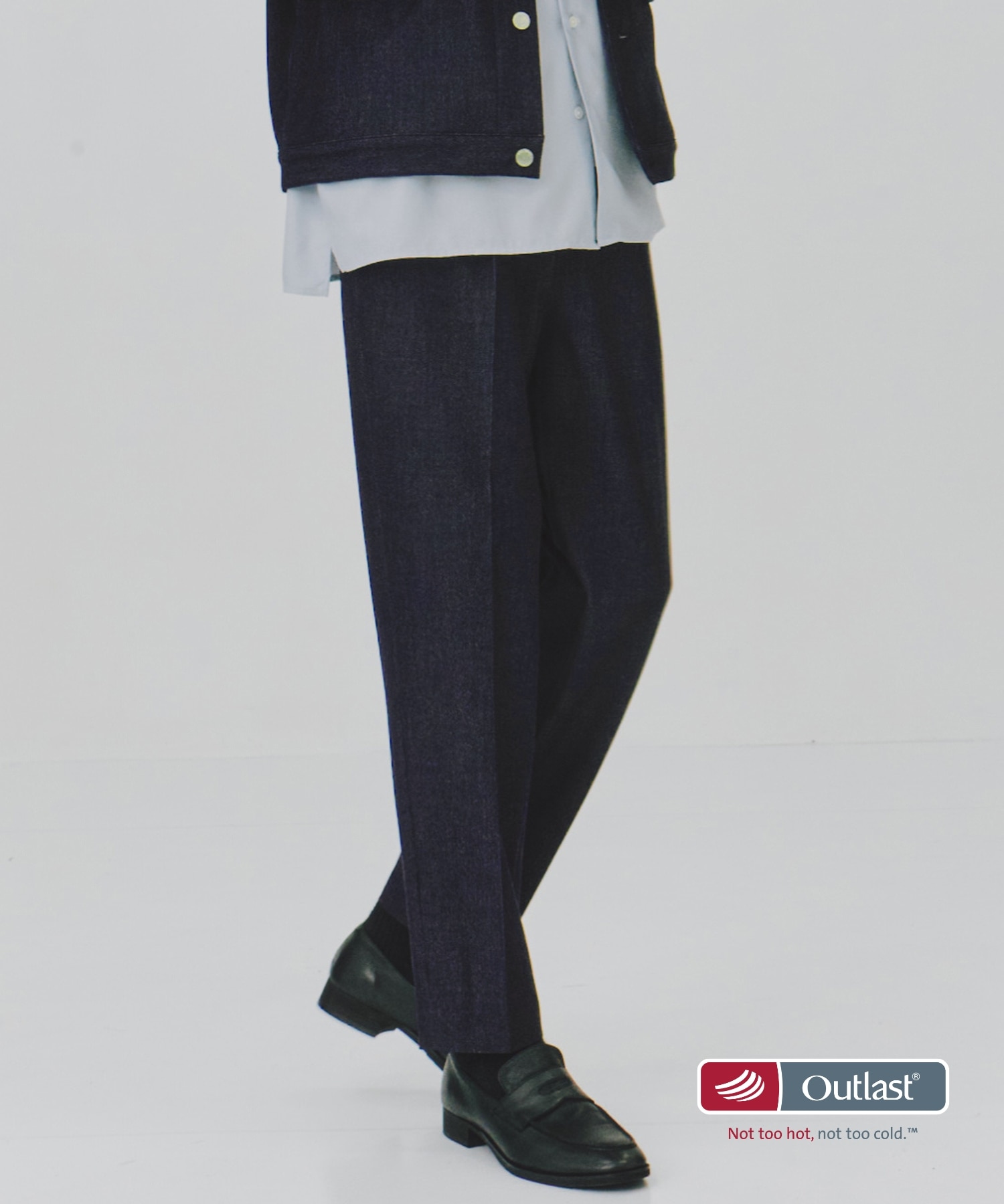 アウトラストデニム キープクリース 1タック ストレートパンツ