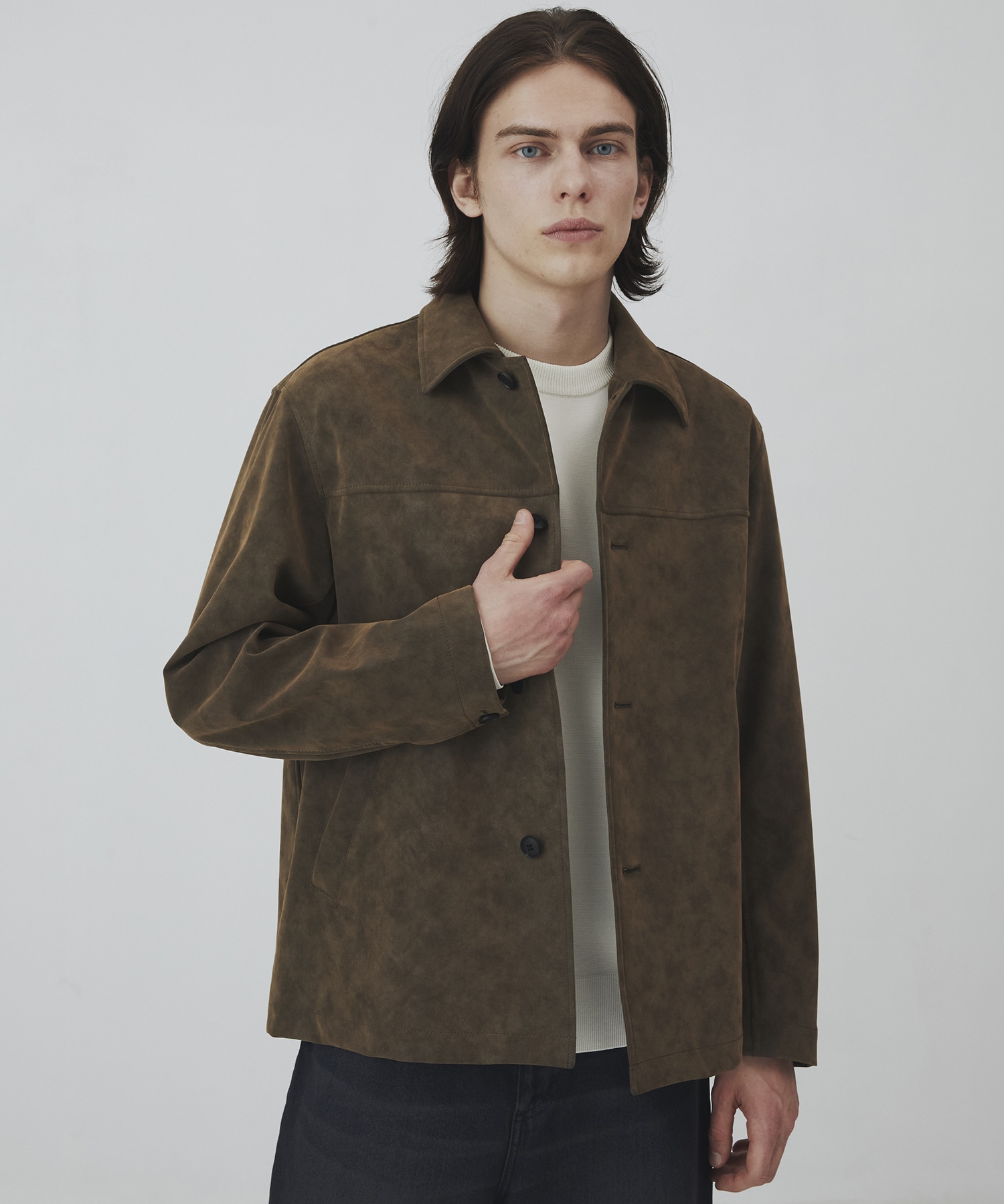 〈2026SS〉フロッキースエード カバーオール