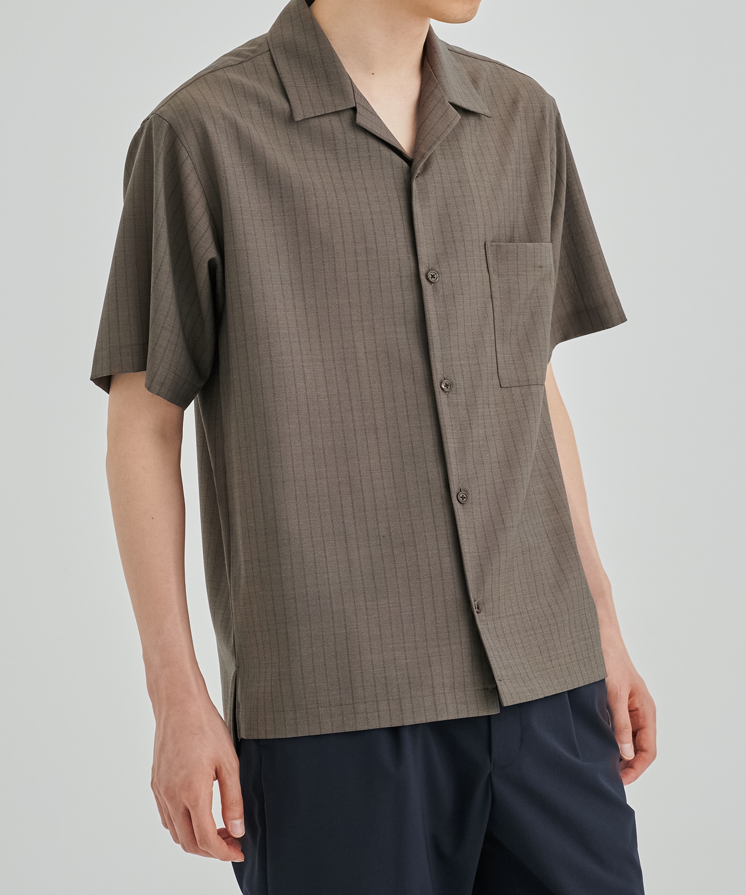 SUMMER WOOL オープンカラーシャツ