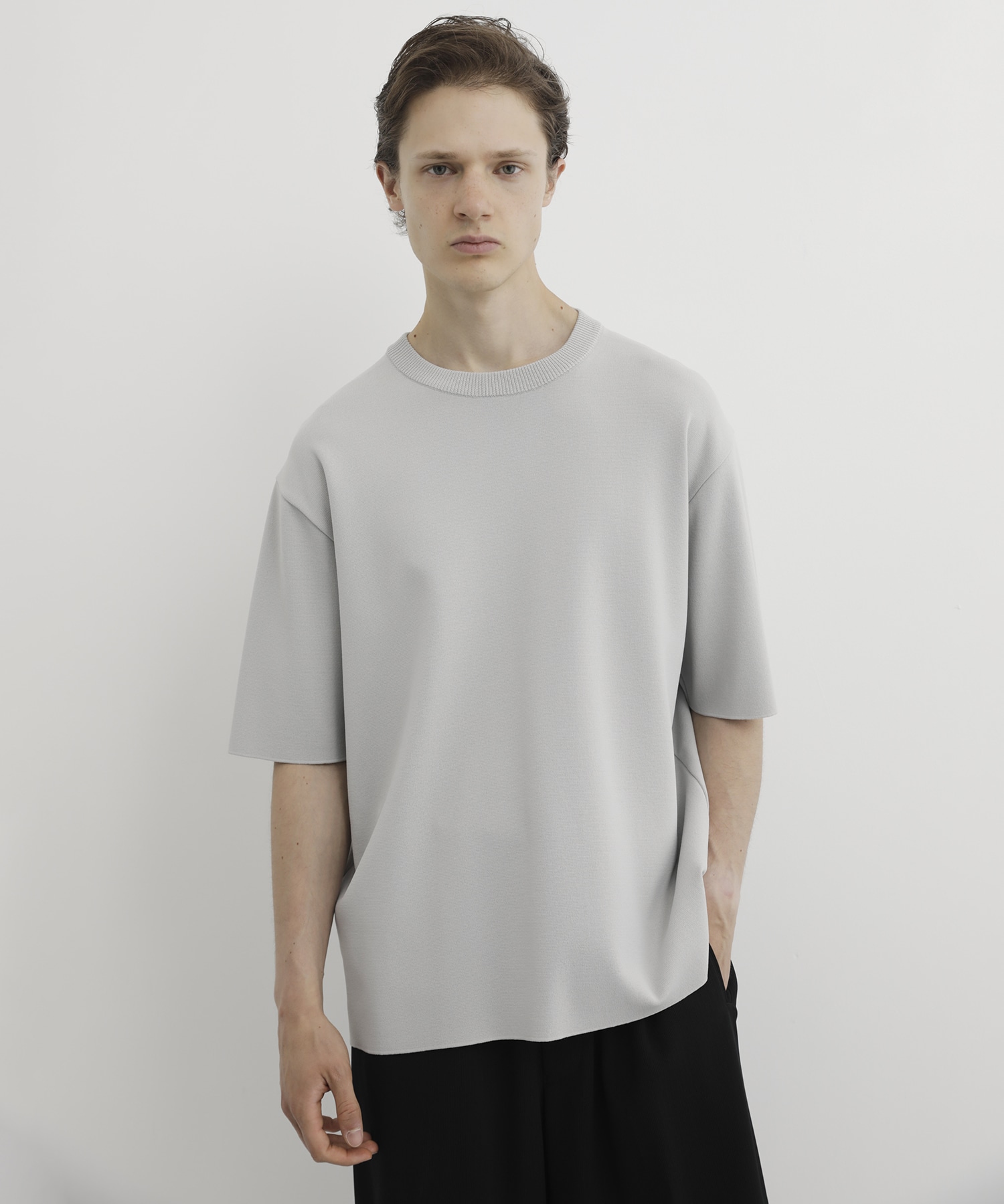 18G サーブルストレッチクルーネックニットTEE