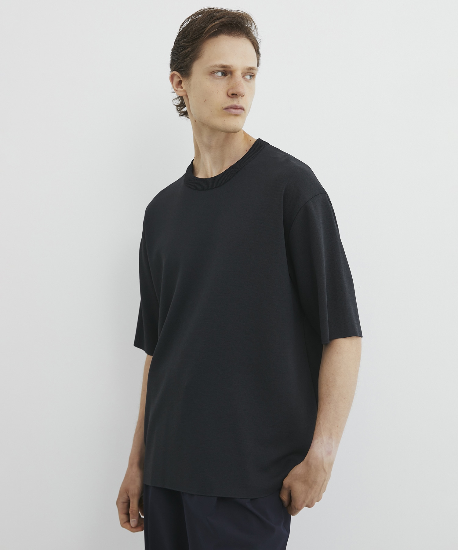 18G サーブルストレッチクルーネックニットTEE