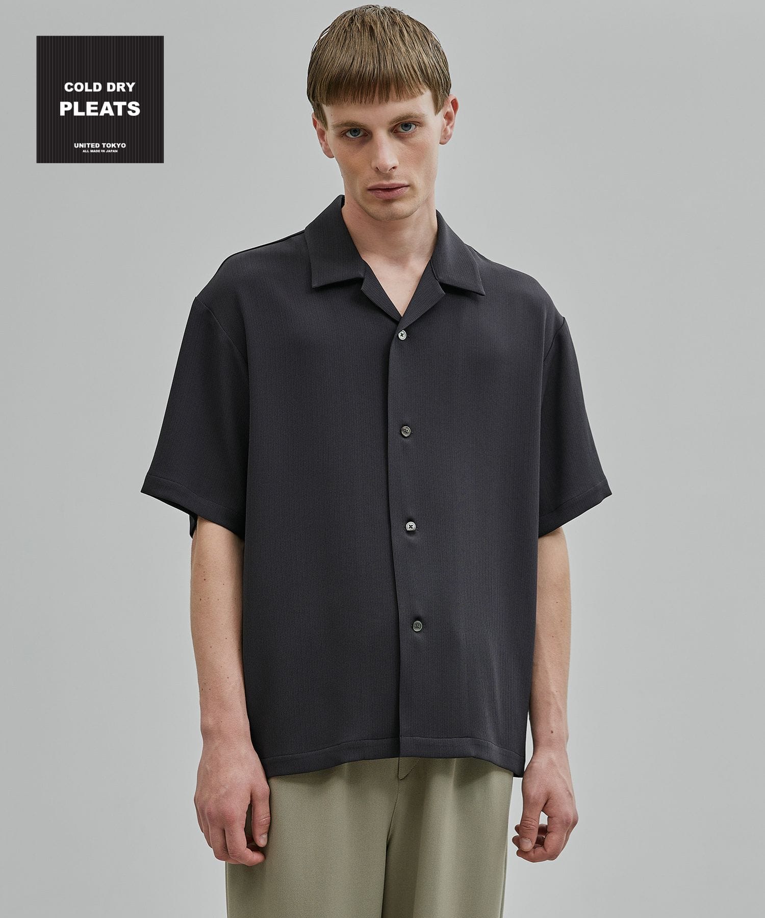COLD DRY PLEATS オープンカラーシャツ