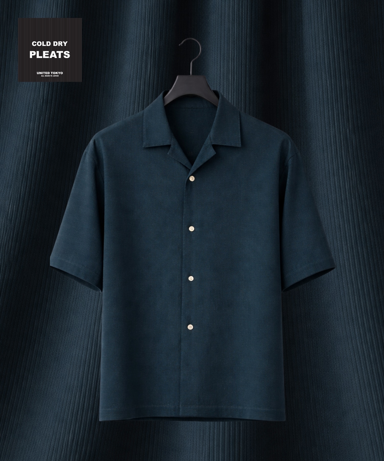 COLD DRY PLEATS オープンカラーシャツ