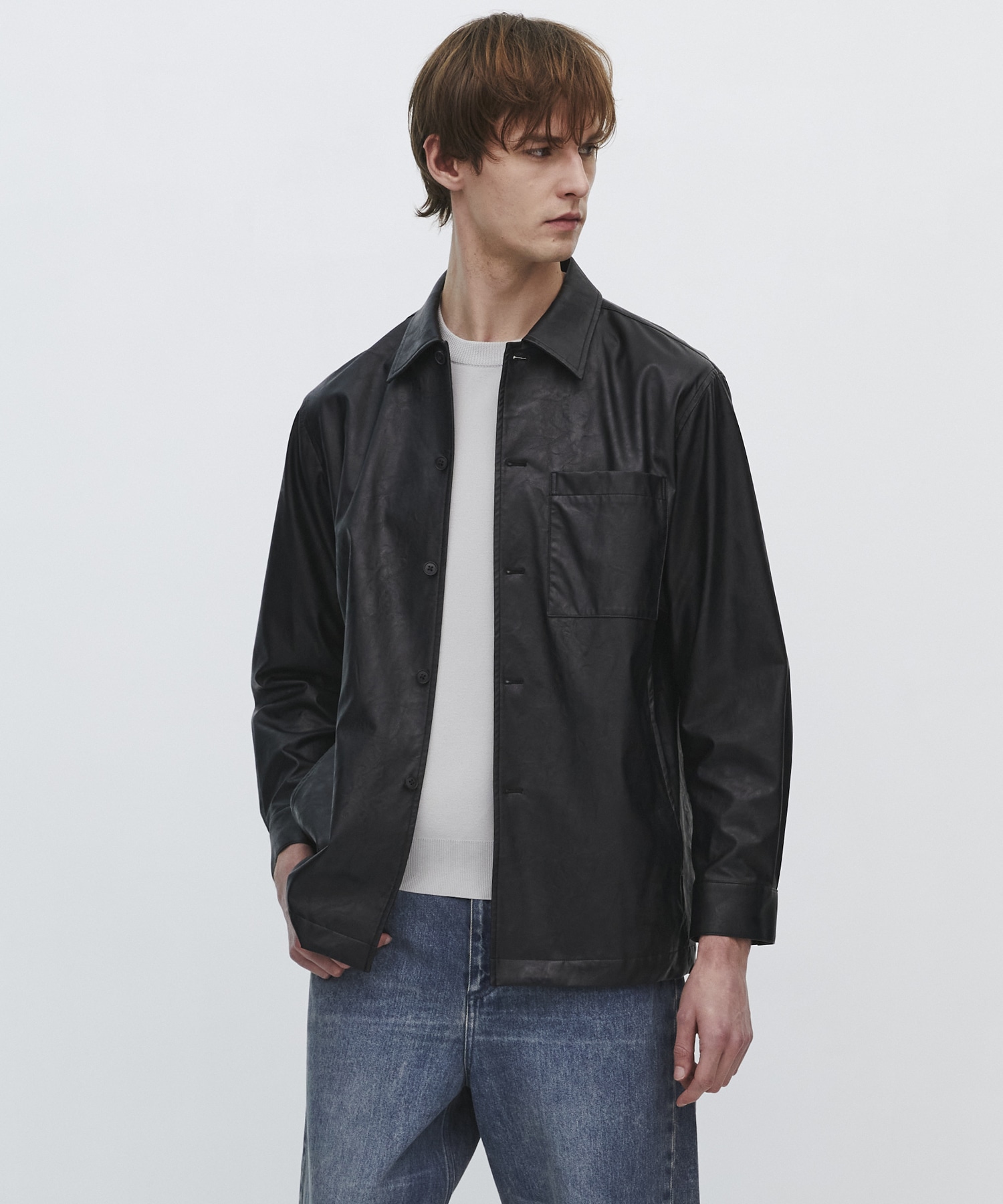 ライトレザーシャツジャケット