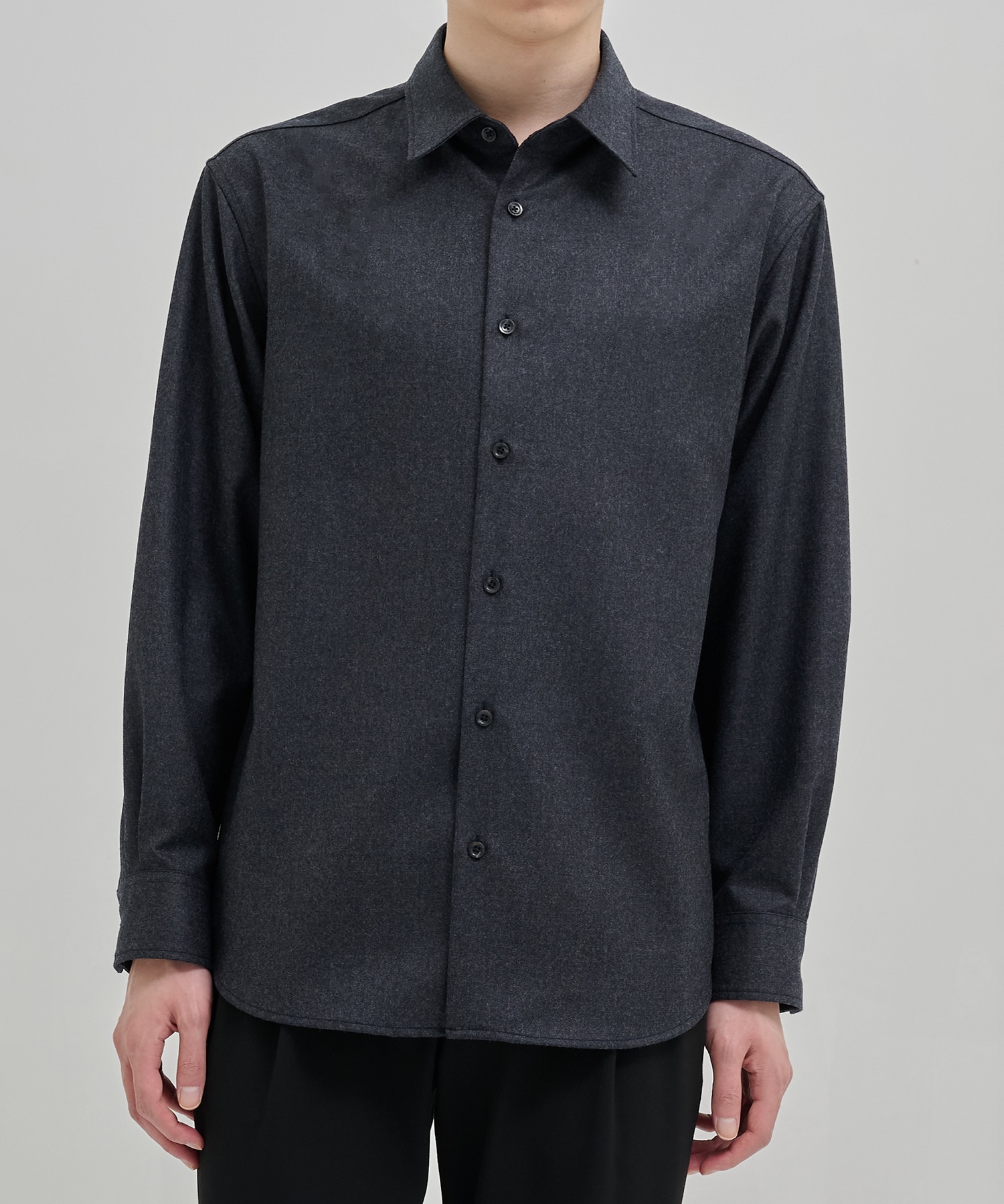 〈残りわずか｜再入荷なし〉ウールフラノ レギュラーカラーシャツ