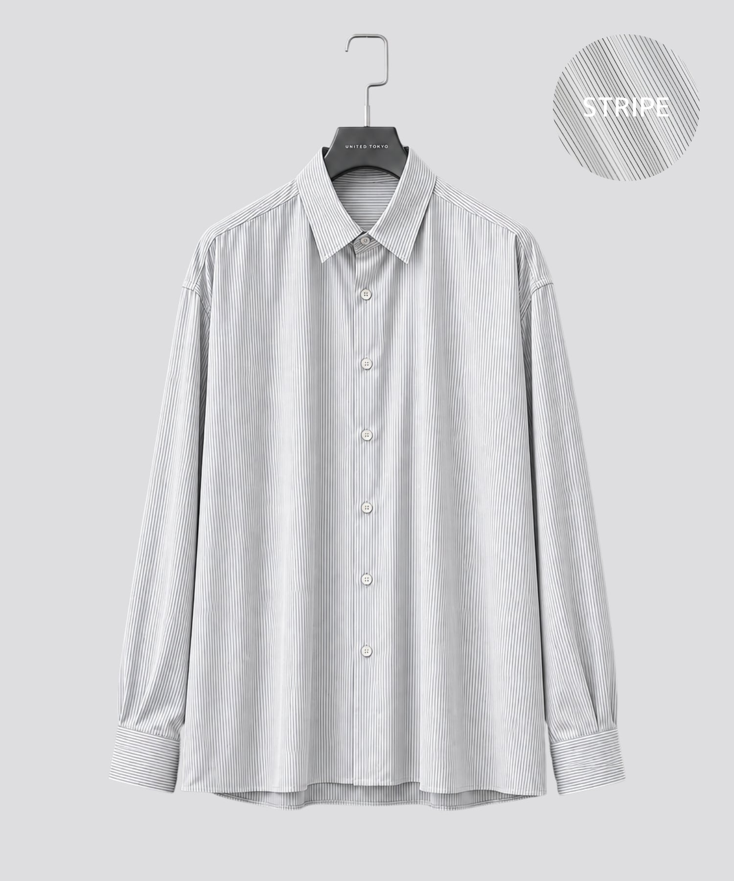 DRY RAYON ストライプリラックスシャツ