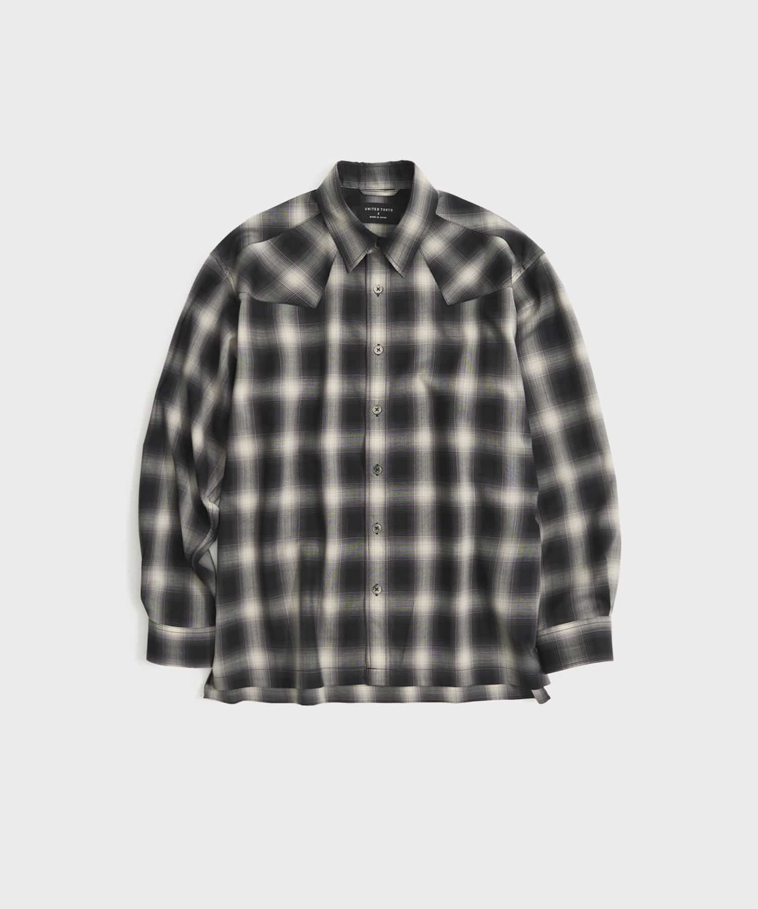 ウールオンブレチェック ウエスタンシャツ