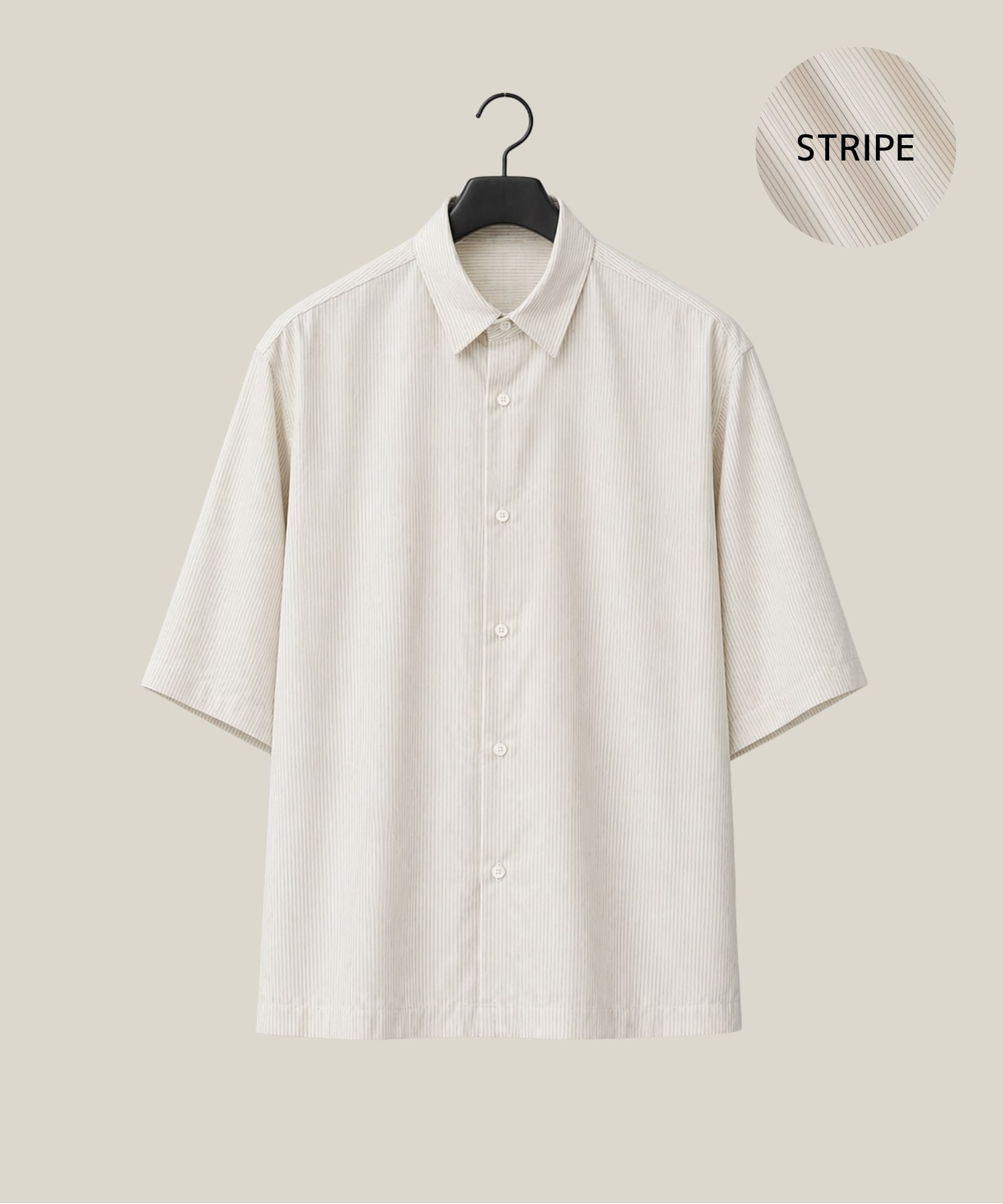 〈WEB限定〉DRY RAYON ストライプショートスリーブシャツ