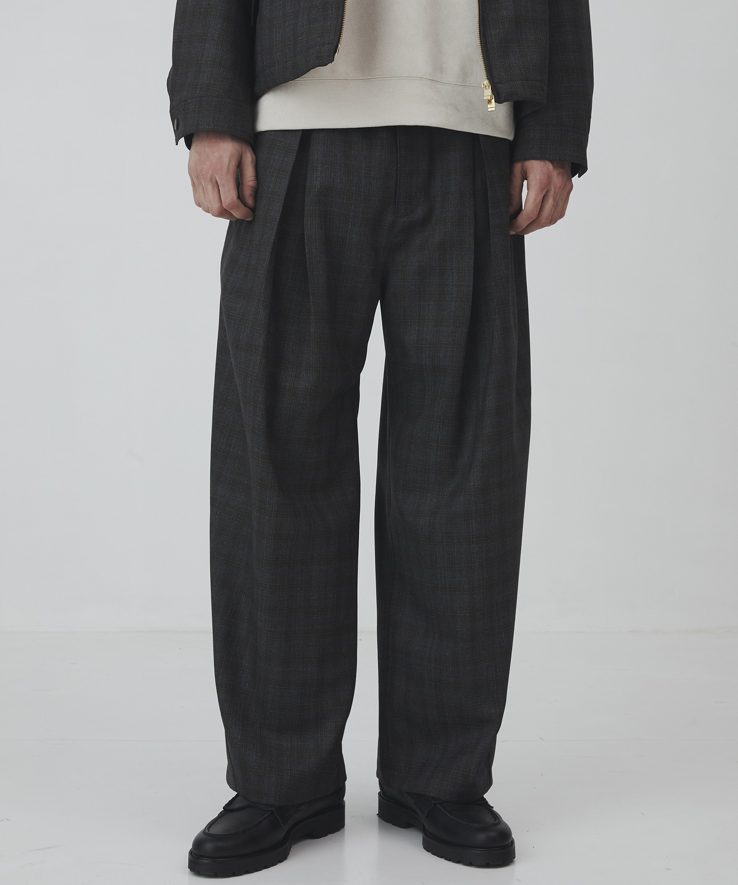 〈2026SS｜数量限定〉CUBA CHECK 2タックワイドパンツ