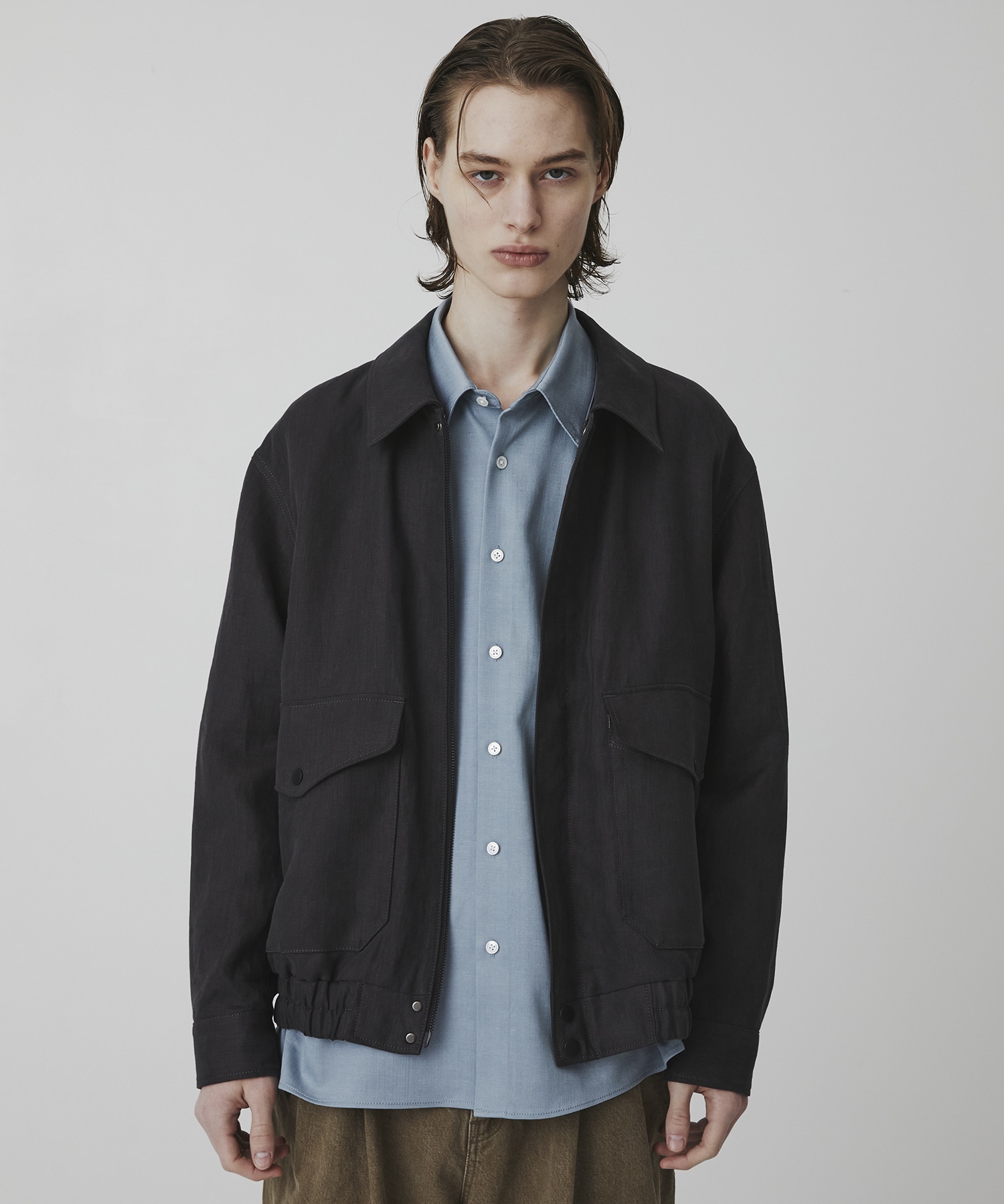 〈2026SS〉HEMP SUEDE フライトジップブルゾン