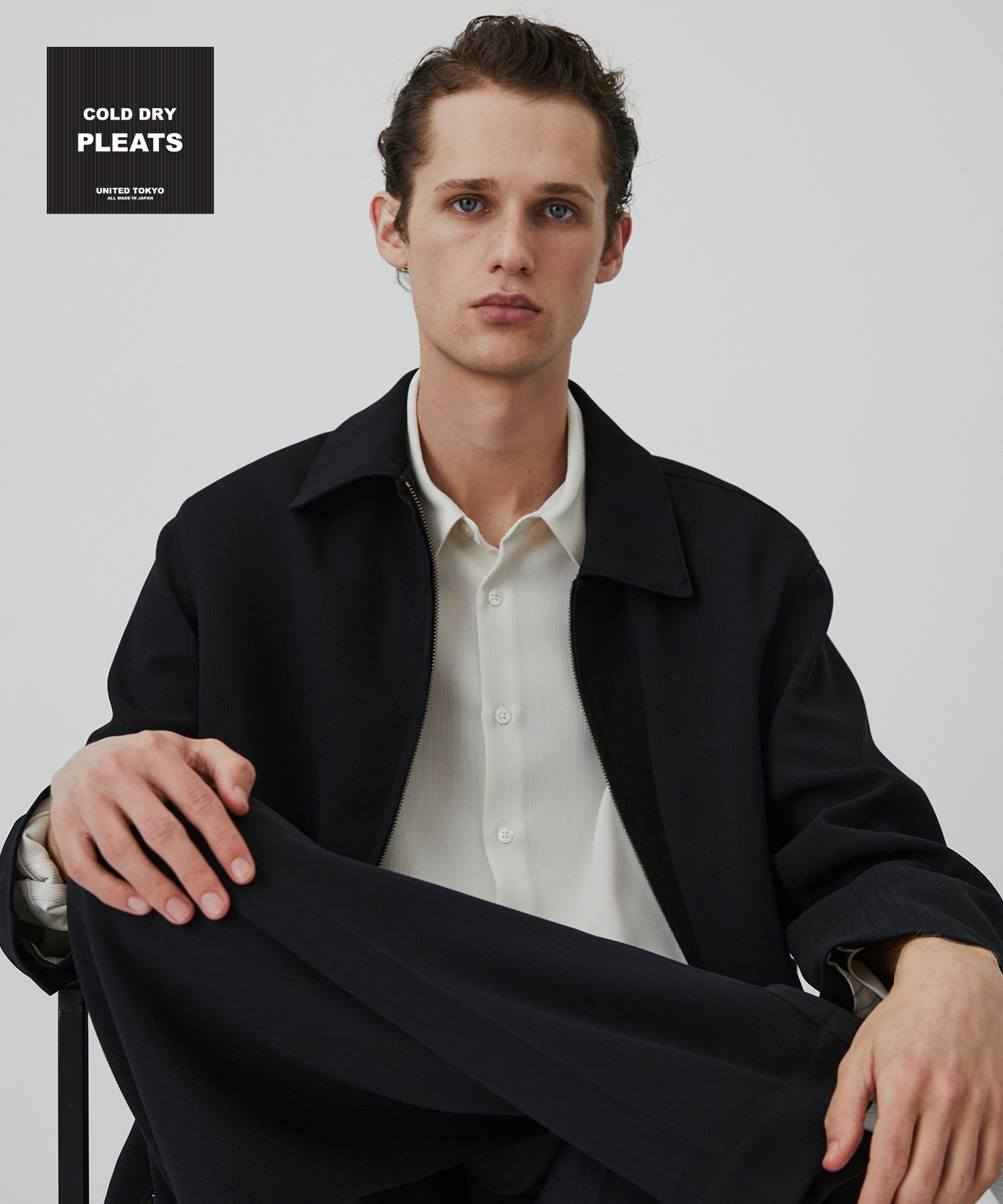 COLD DRY PLEATS ハリントンブルゾン