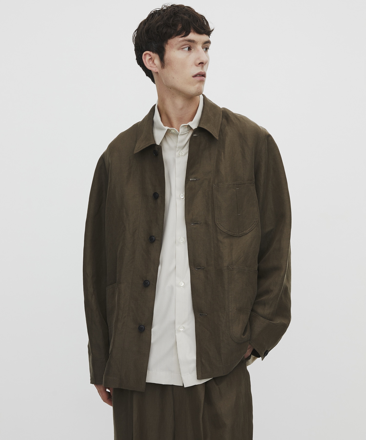 〈残りわずか｜再入荷なし〉VINTAGE SILK LINEN カバーオール