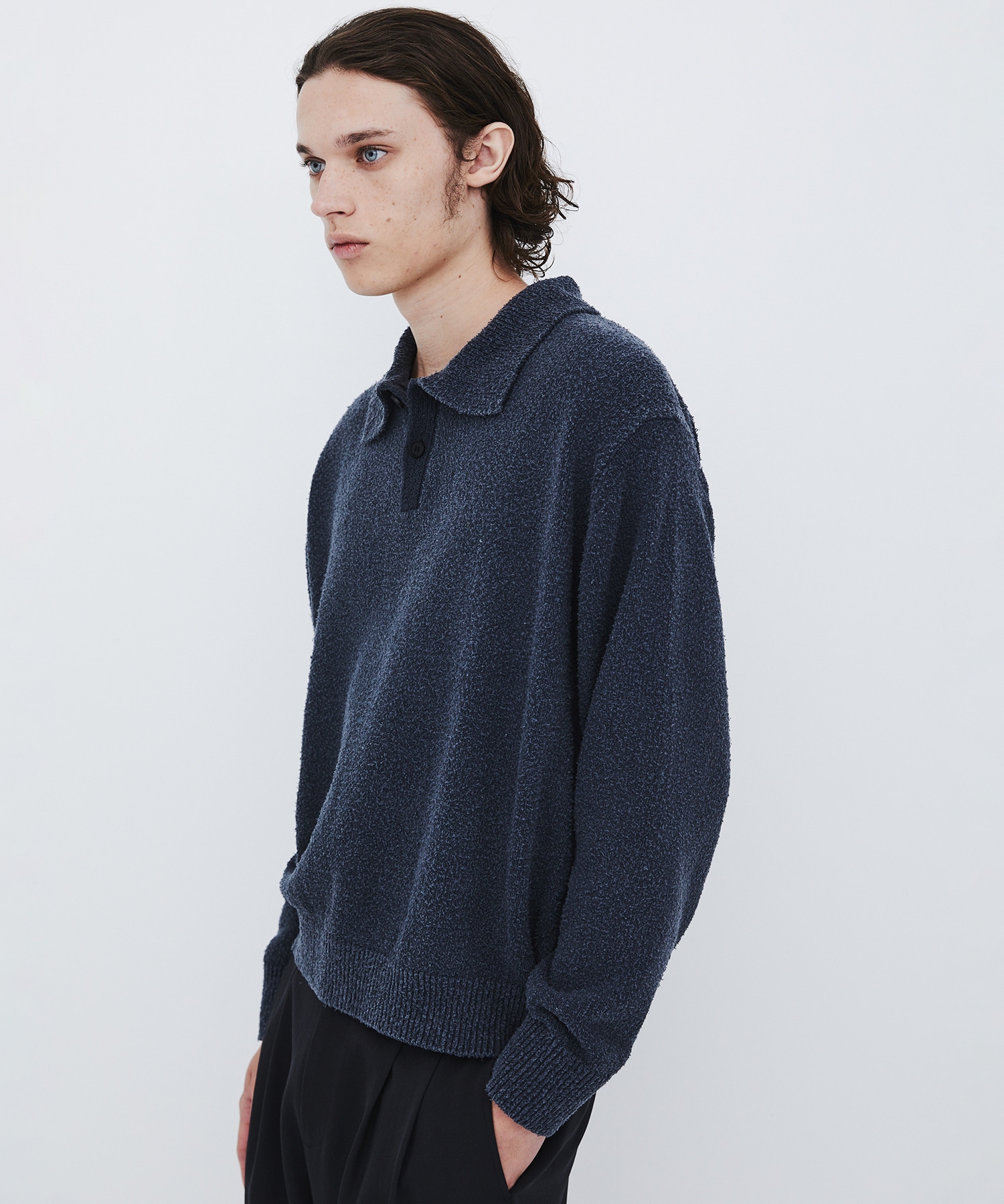 〈数量限定｜各サイズ：残り1点〉7G SILK NEP TWEED POLO SHIRTS