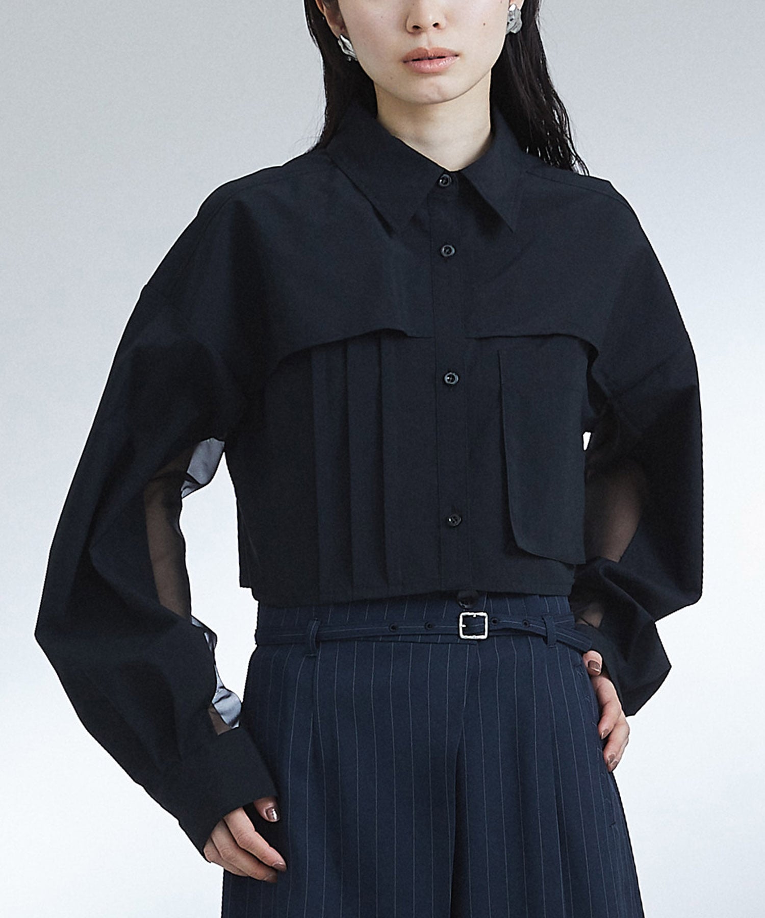 シアーレイヤードシャツ(1 BLACK): : ウィメンズ｜UNITED TOKYO ONLINE 