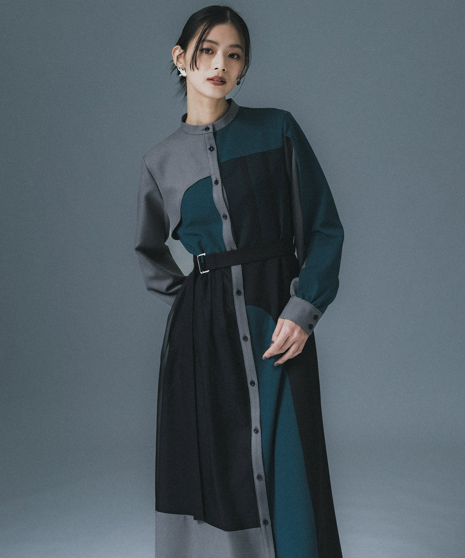 リンクドシアーシャツワンピース