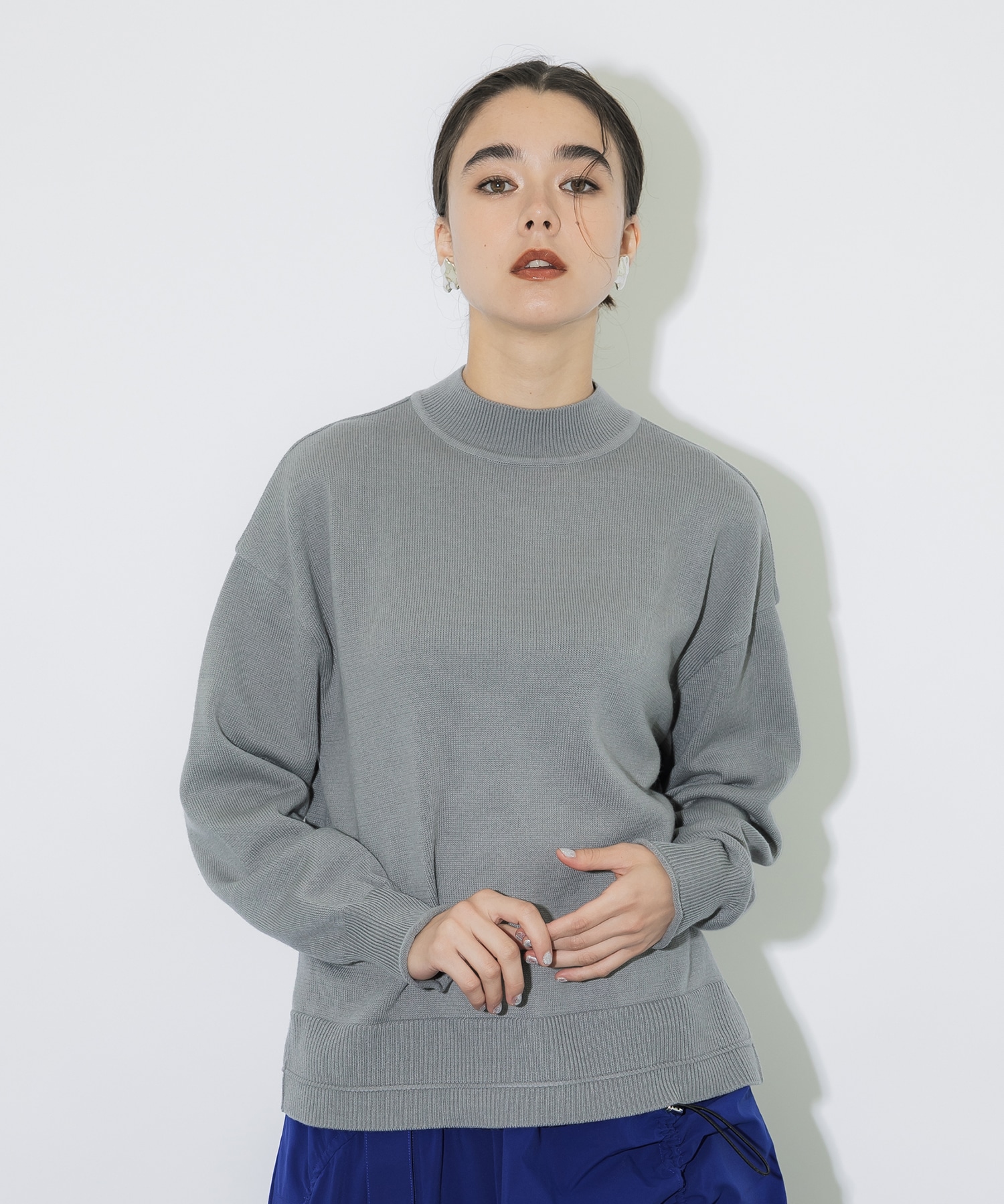 Mars Knitwear モックネックニット（Ｍ）Light Grey-