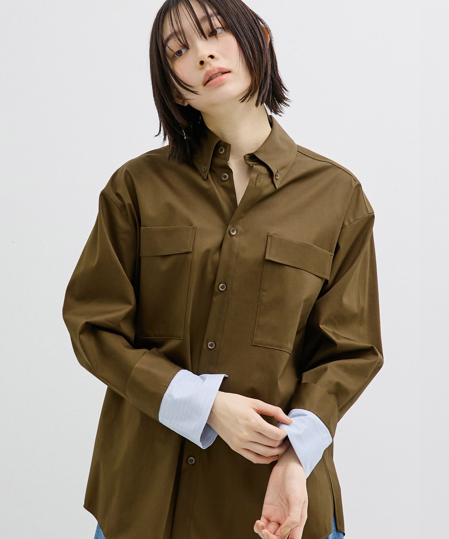 〈残りわずか〉レイヤーカフスオーバーシャツ