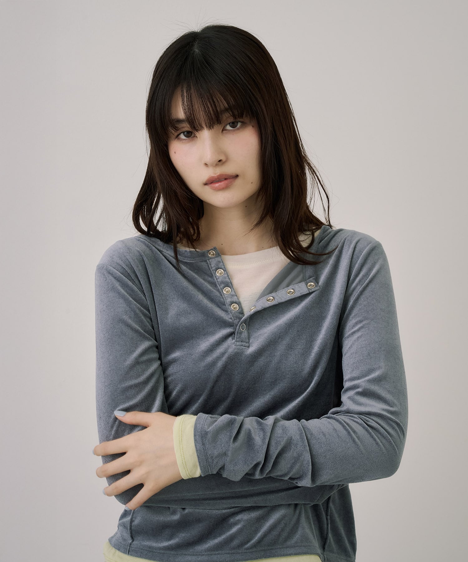 〈残りわずか〉2WAYルーズフィットベロアトップス