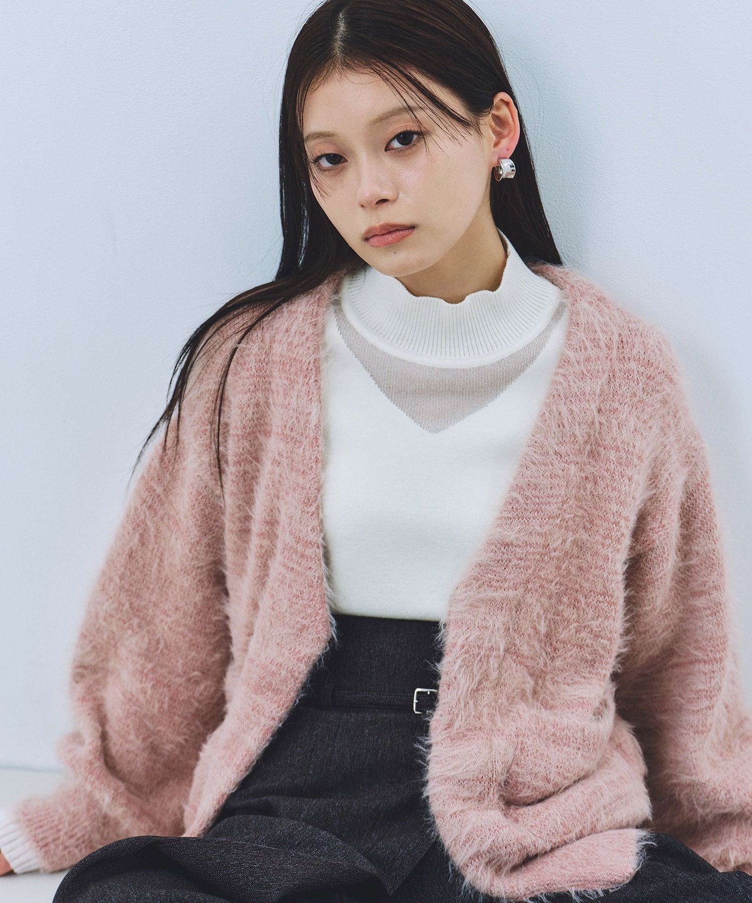 シャギーモヘアカーディガン