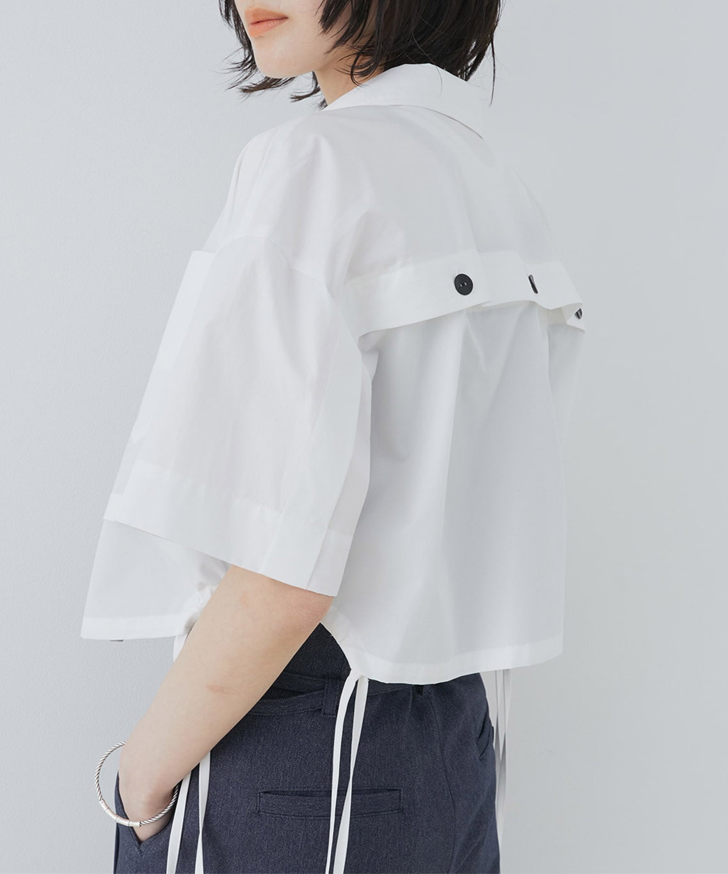 オープンヨークショートシャツ