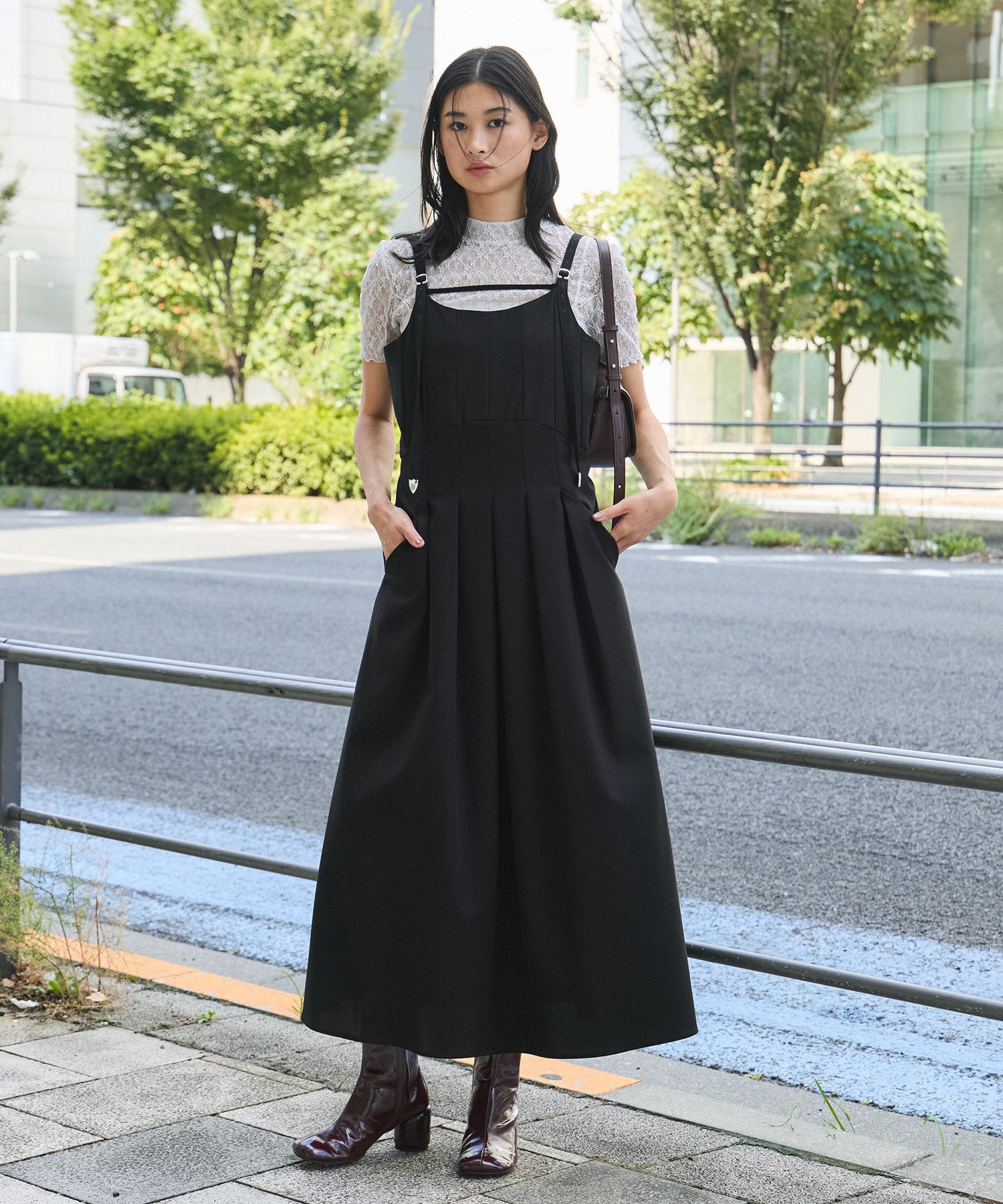 シェイプタックキャミワンピース
