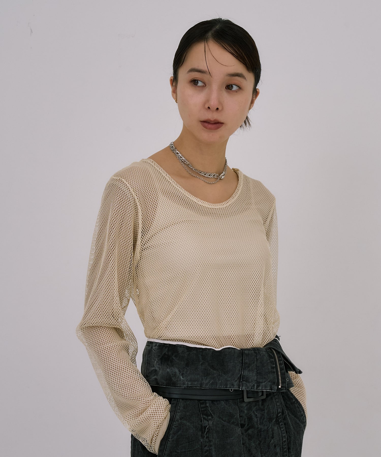 Lame Mesh & Tule Top