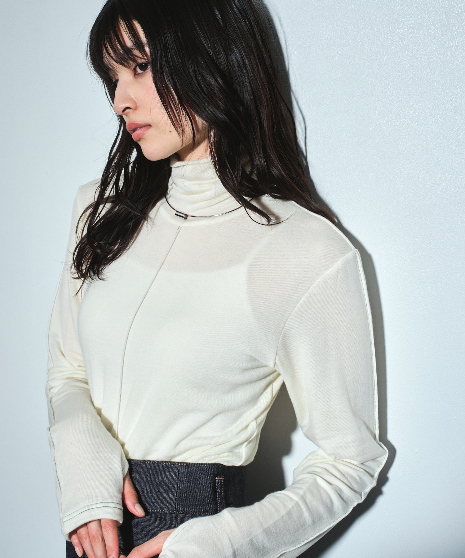 Cashmere Silk Turtle Neck Jersey